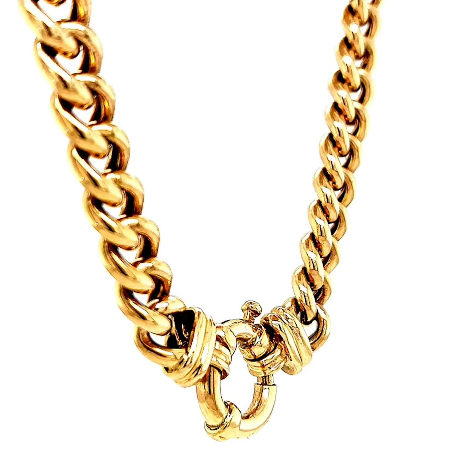 9ct Yellow Gold 45cm Hollow Curb Chain with Bolt Ring Necklace - Image 66