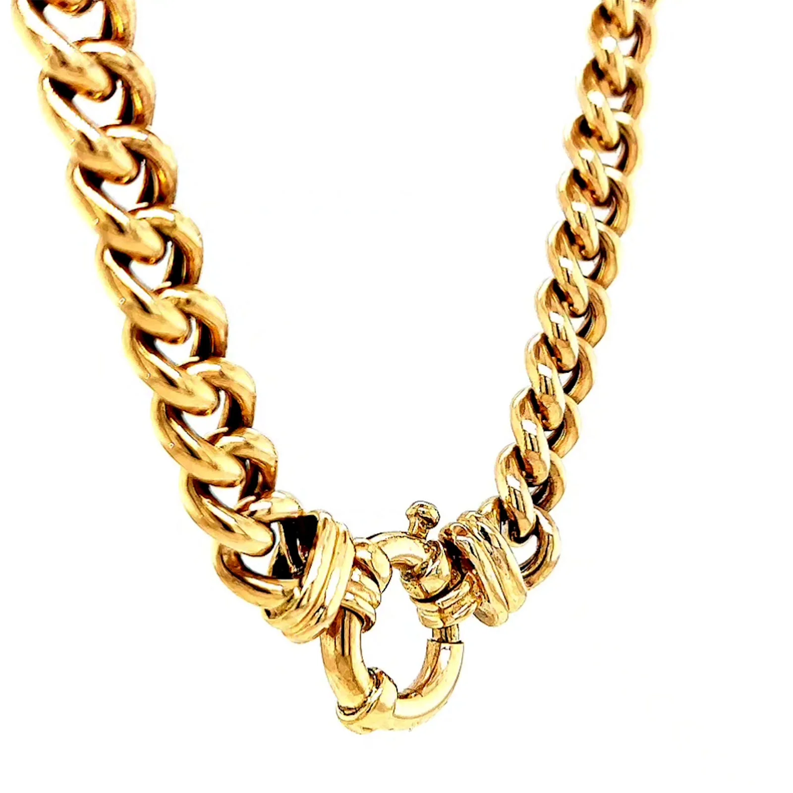 9ct Yellow Gold 45cm Hollow Curb Chain with Bolt Ring Necklace - Image 67