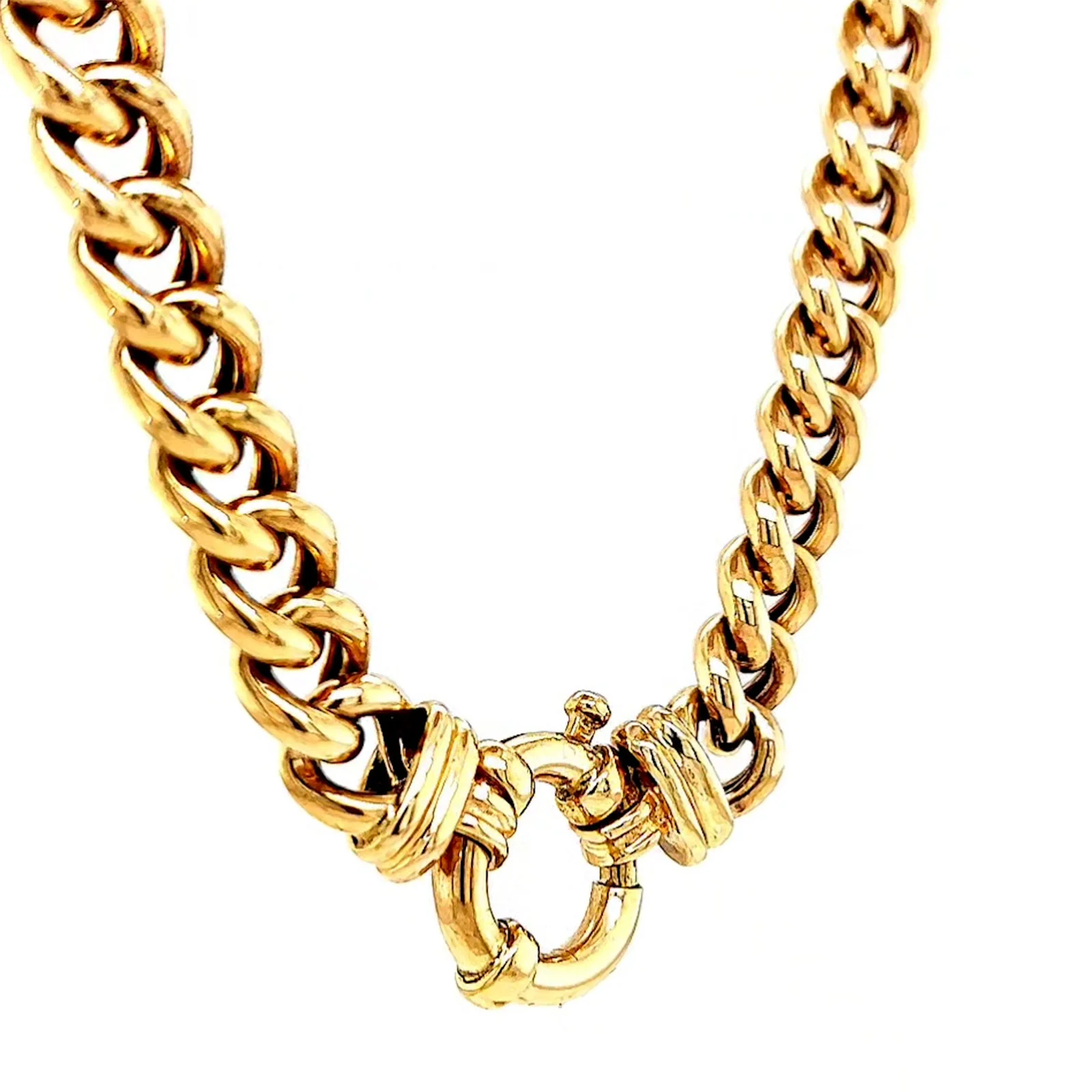 9ct Yellow Gold 45cm Hollow Curb Chain with Bolt Ring Necklace - Image 68