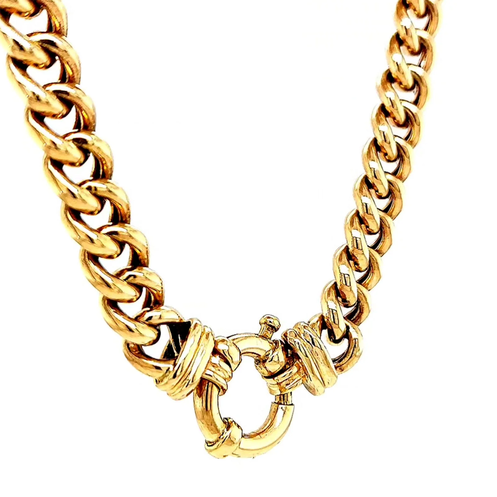 9ct Yellow Gold 45cm Hollow Curb Chain with Bolt Ring Necklace - Image 69