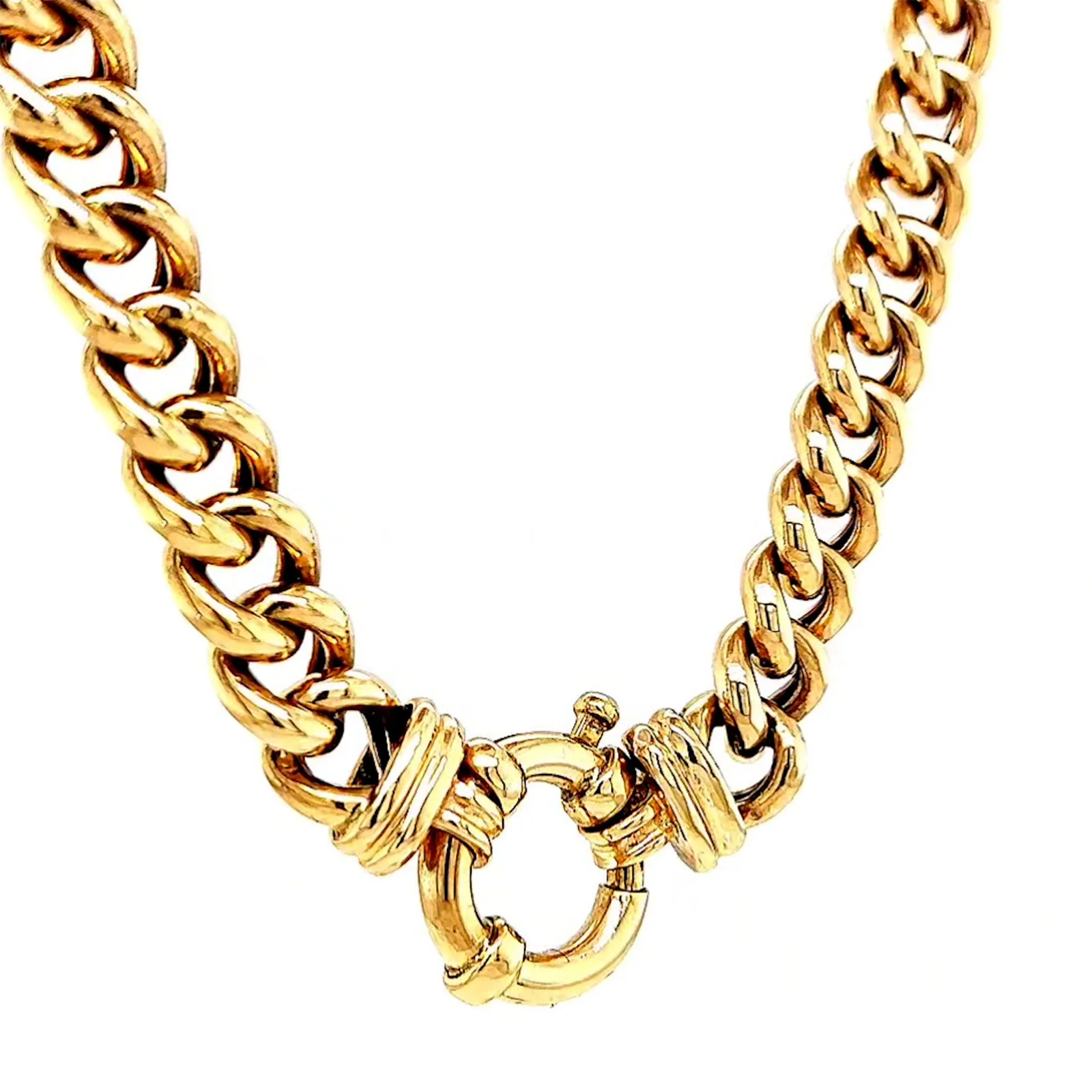 9ct Yellow Gold 45cm Hollow Curb Chain with Bolt Ring Necklace - Image 70