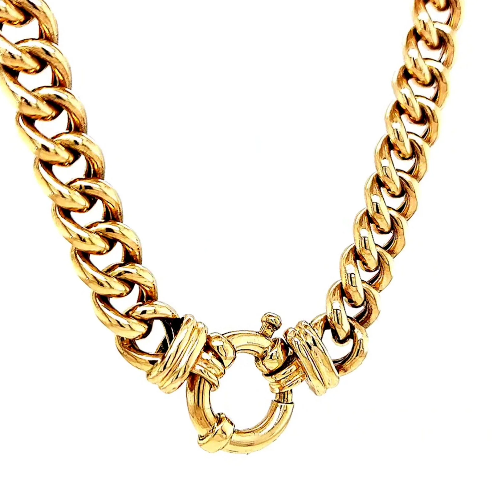 9ct Yellow Gold 45cm Hollow Curb Chain with Bolt Ring Necklace - Image 71