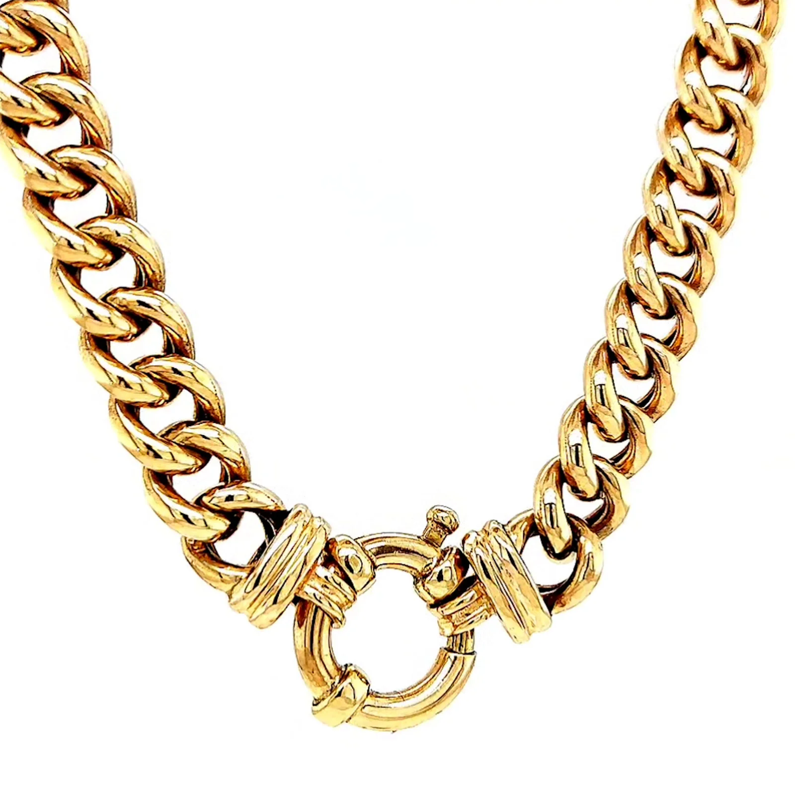9ct Yellow Gold 45cm Hollow Curb Chain with Bolt Ring Necklace - Image 73