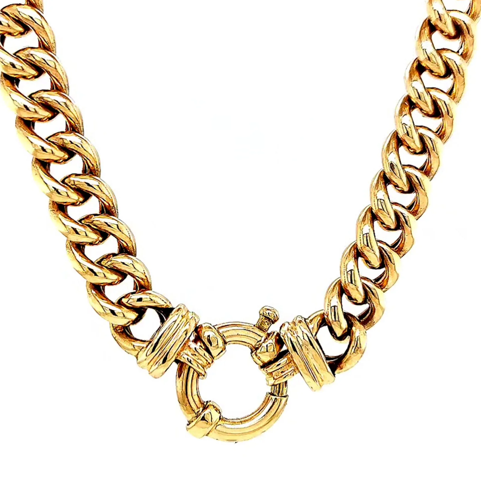 9ct Yellow Gold 45cm Hollow Curb Chain with Bolt Ring Necklace - Image 74