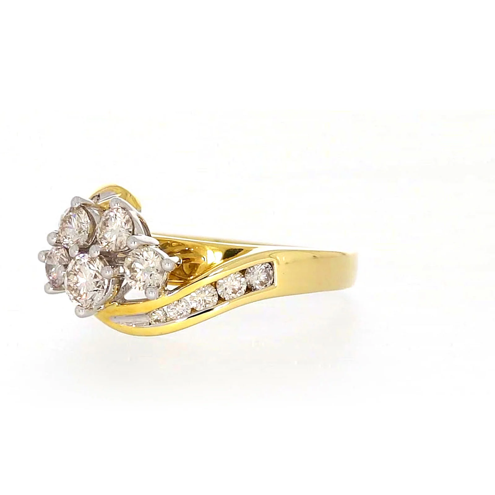 18ct Two Tone Gold Round Brilliant Cut with 1 CARAT tw of Diamonds Ring - Image 10