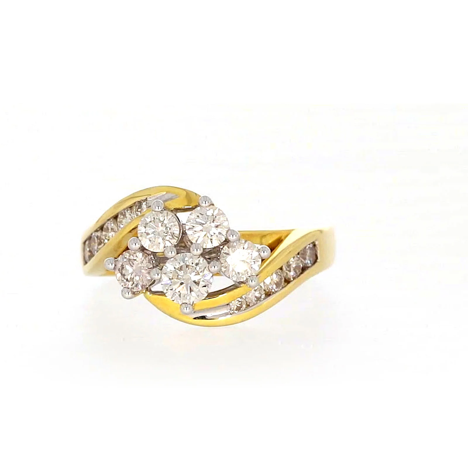 18ct Two Tone Gold Round Brilliant Cut with 1 CARAT tw of Diamonds Ring - Image 3