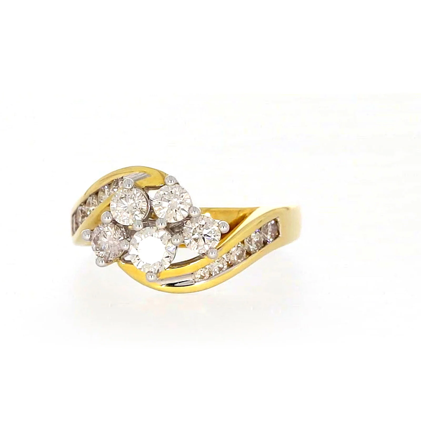 18ct Two Tone Gold Round Brilliant Cut with 1 CARAT tw of Diamonds Ring - Image 4