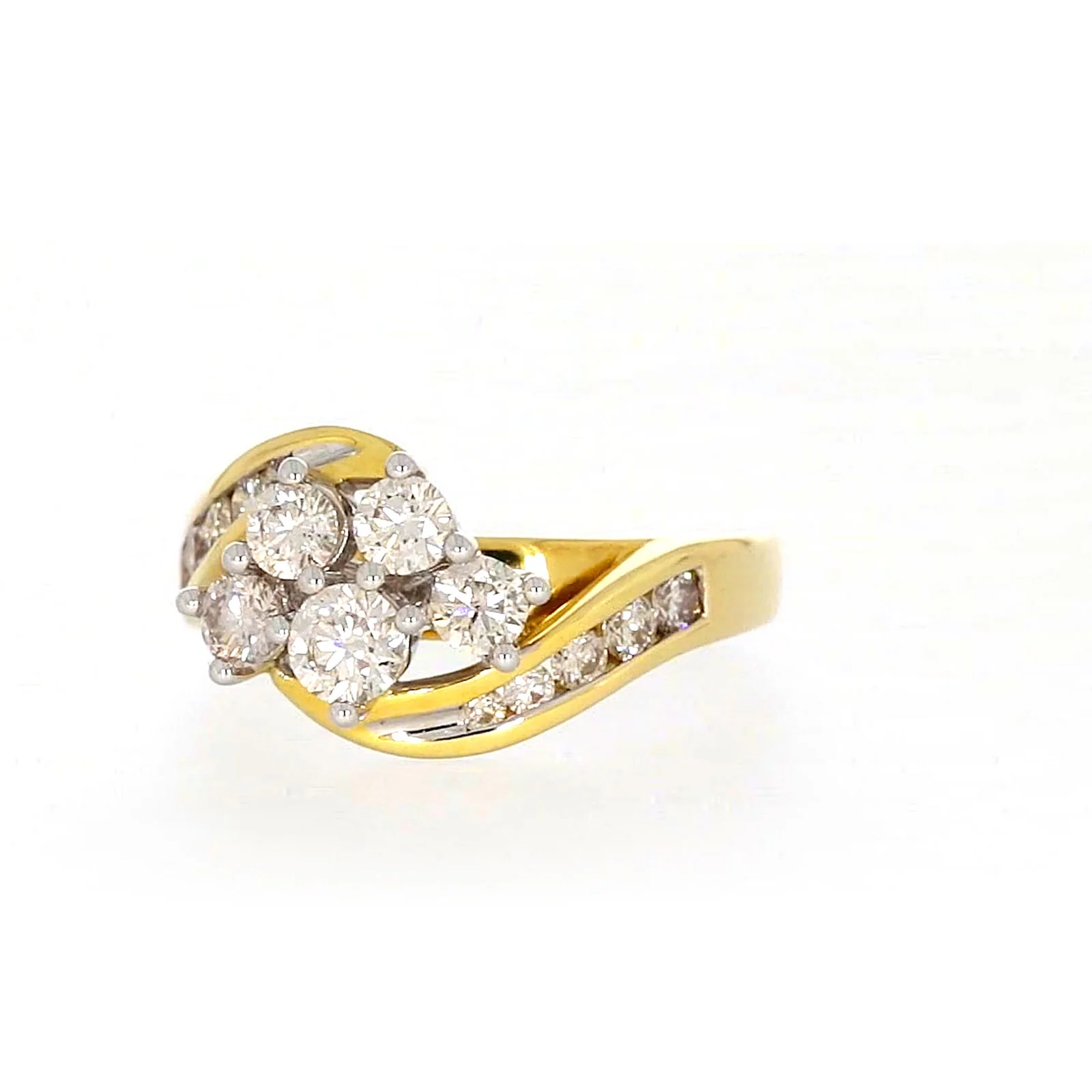 18ct Two Tone Gold Round Brilliant Cut with 1 CARAT tw of Diamonds Ring - Image 5