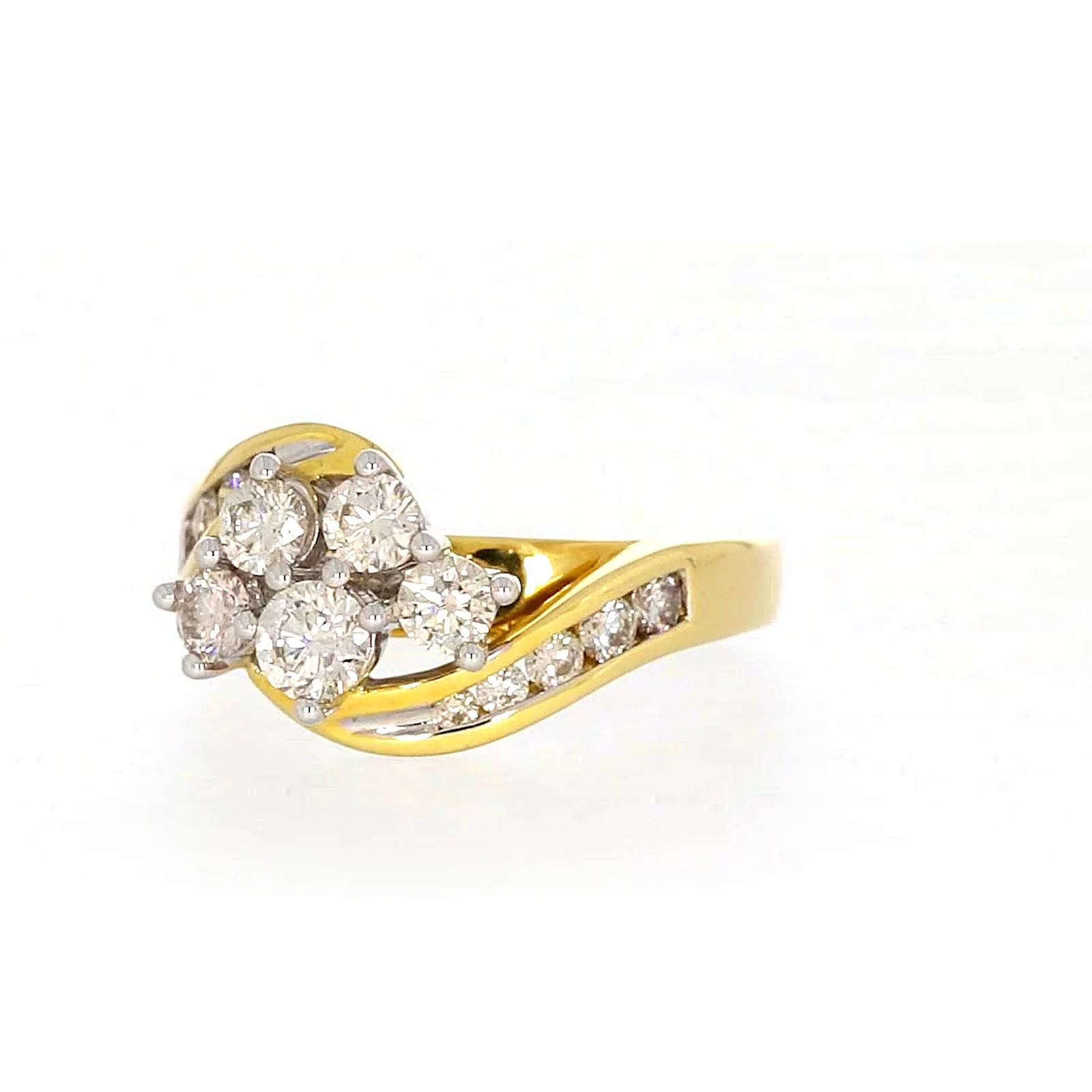 18ct Two Tone Gold Round Brilliant Cut with 1 CARAT tw of Diamonds Ring - Image 6