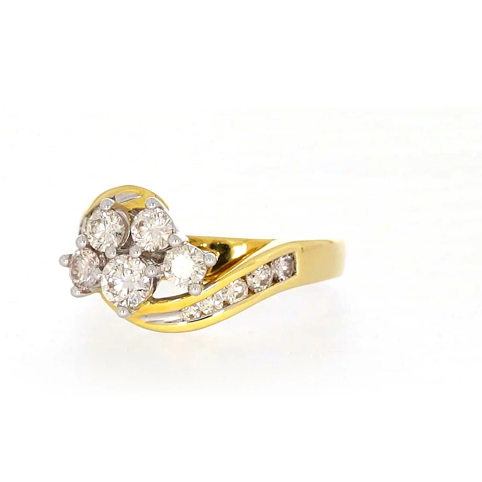 18ct Two Tone Gold Round Brilliant Cut with 1 CARAT tw of Diamonds Ring - Image 7
