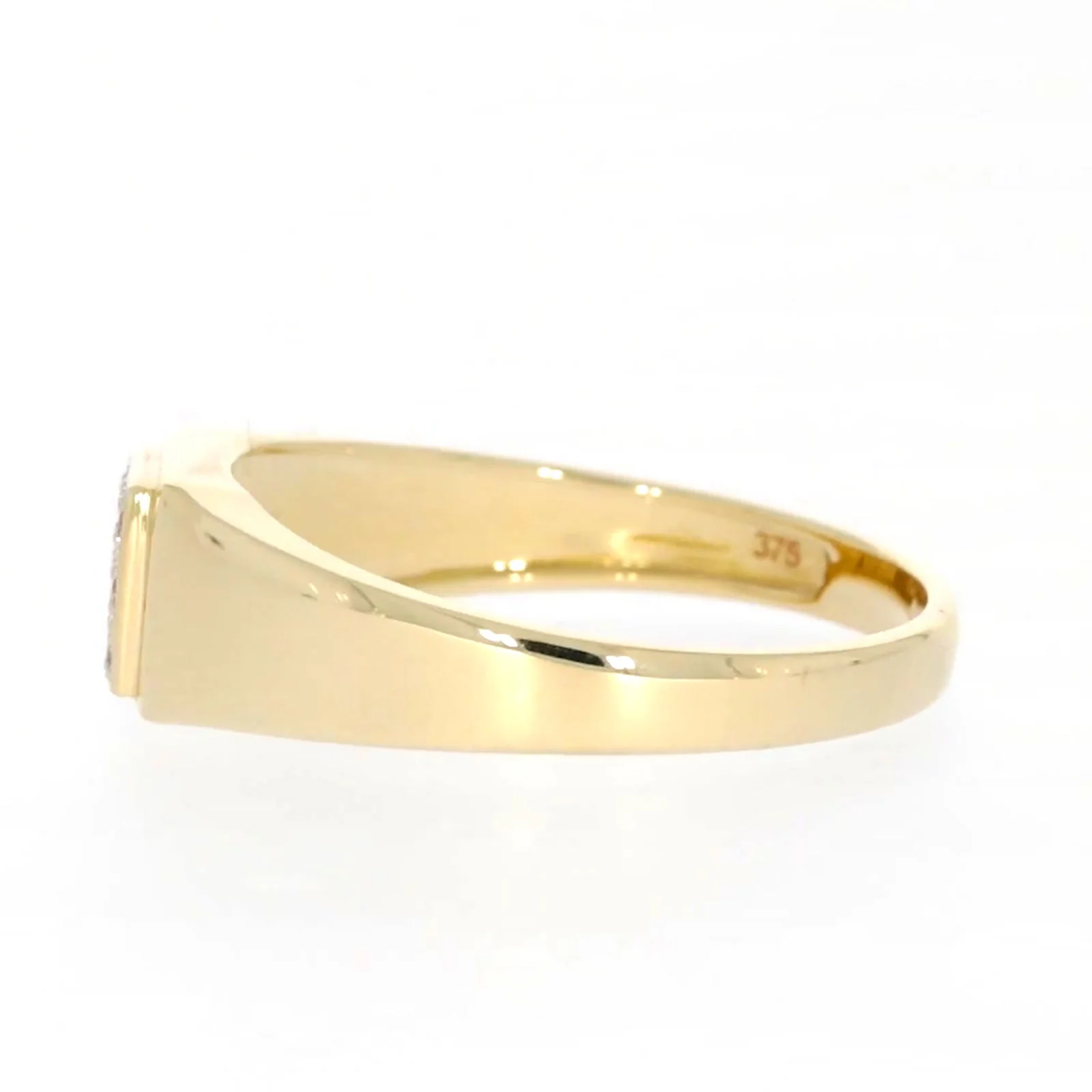 9ct Yellow Gold & Diamond Set Three Row Mens Ring - Image 20