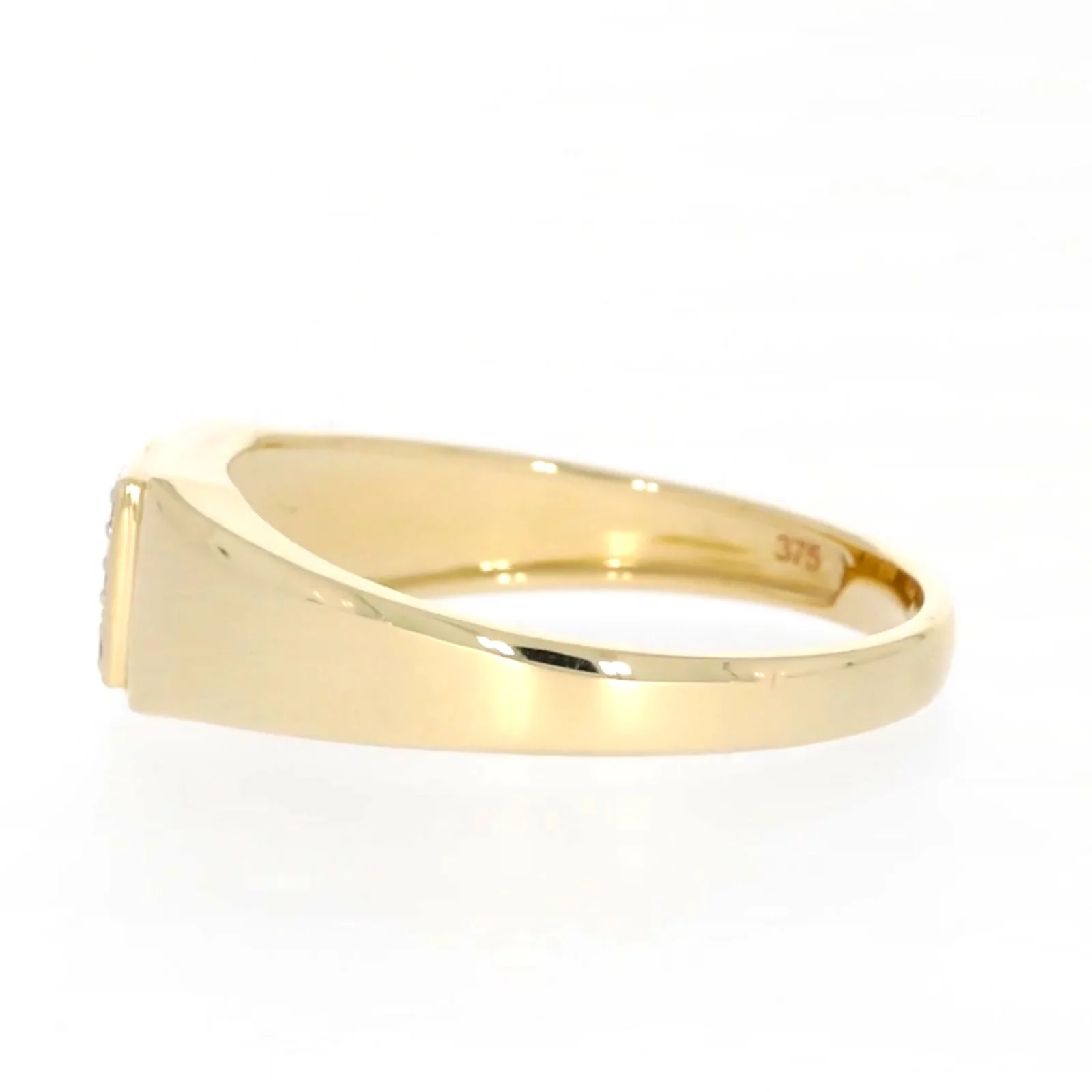 9ct Yellow Gold & Diamond Set Three Row Mens Ring - Image 21