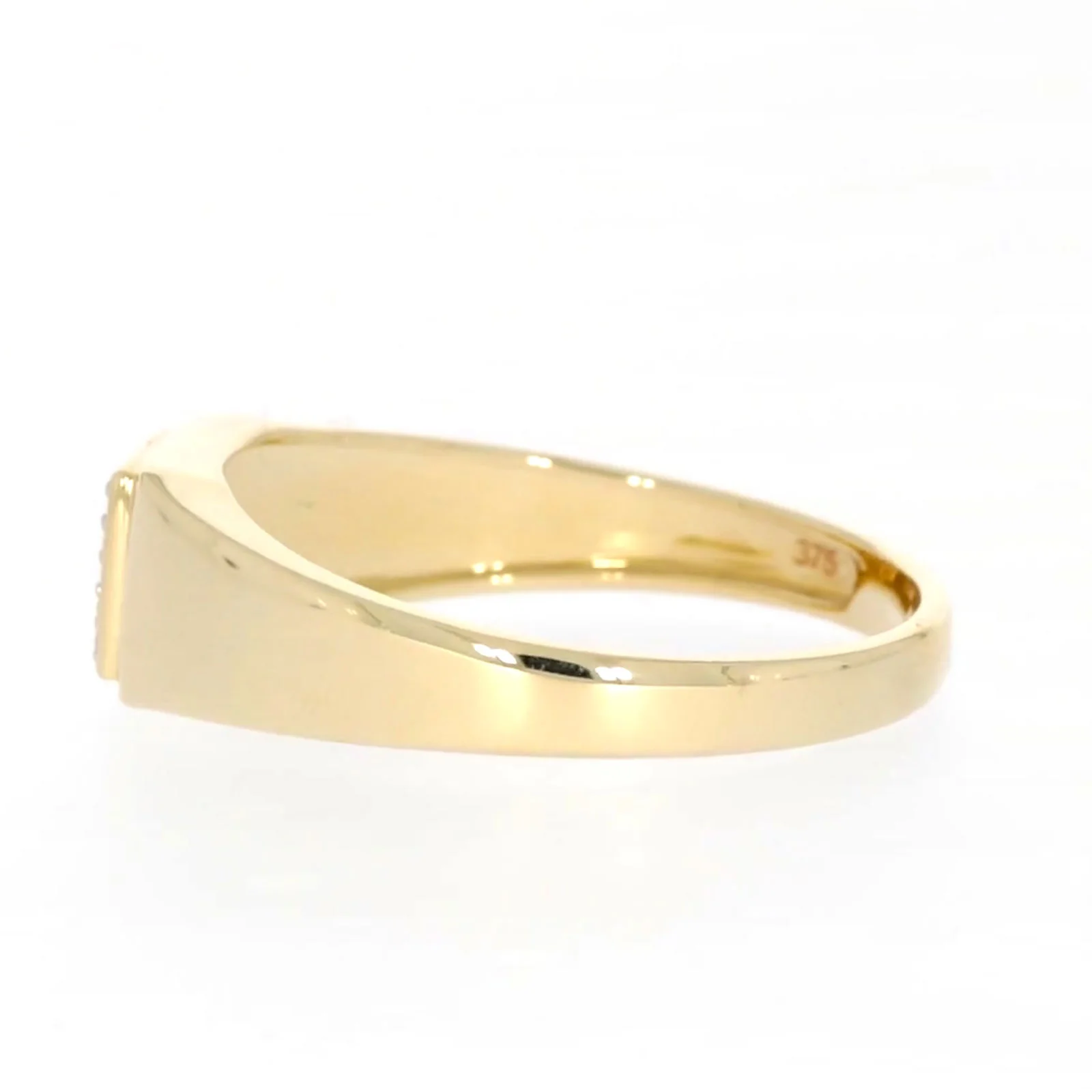 9ct Yellow Gold & Diamond Set Three Row Mens Ring - Image 22