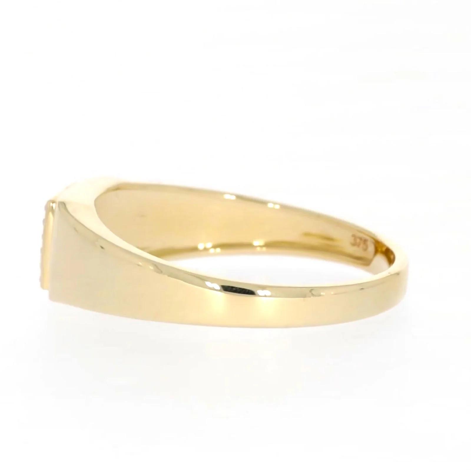 9ct Yellow Gold & Diamond Set Three Row Mens Ring - Image 23
