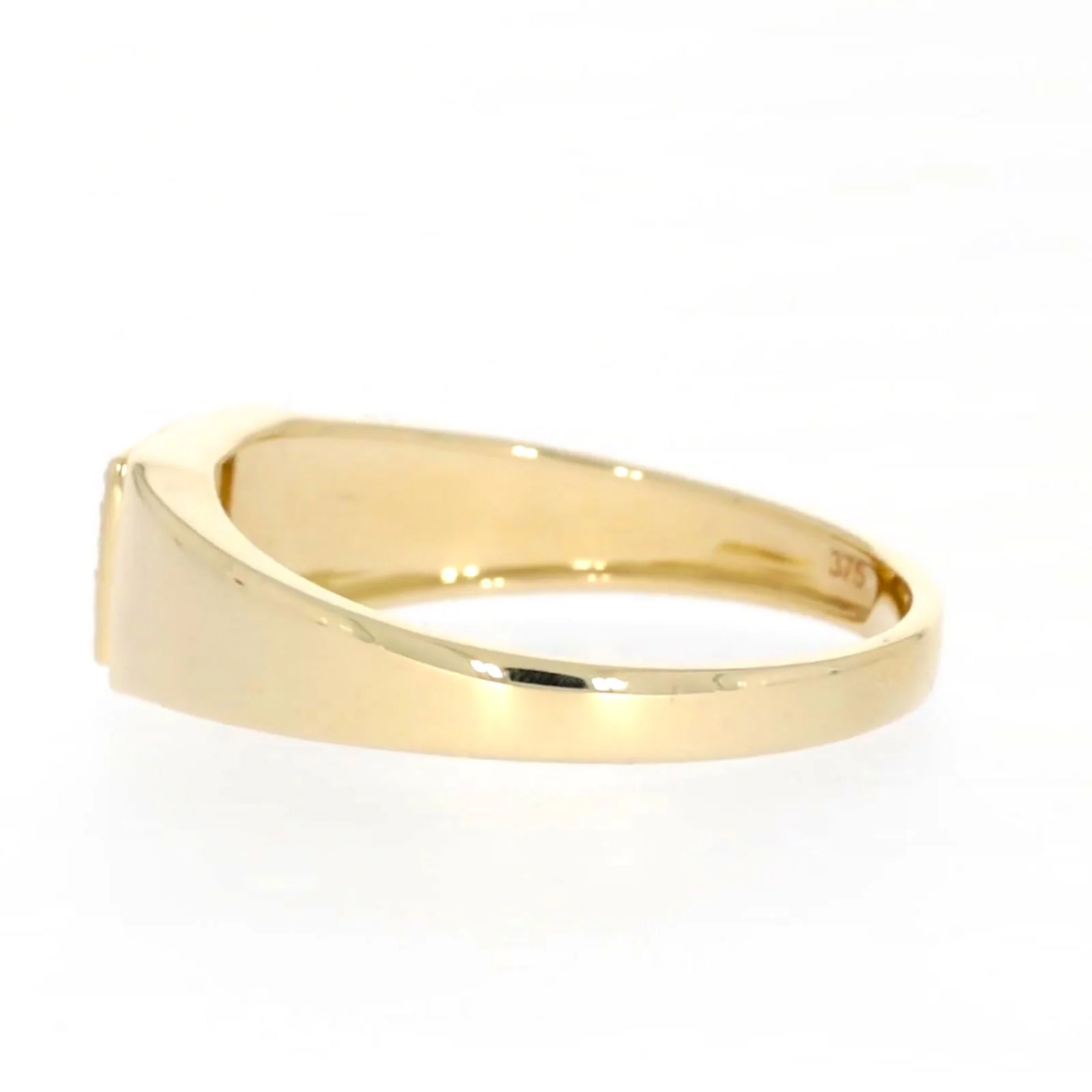 9ct Yellow Gold & Diamond Set Three Row Mens Ring - Image 24