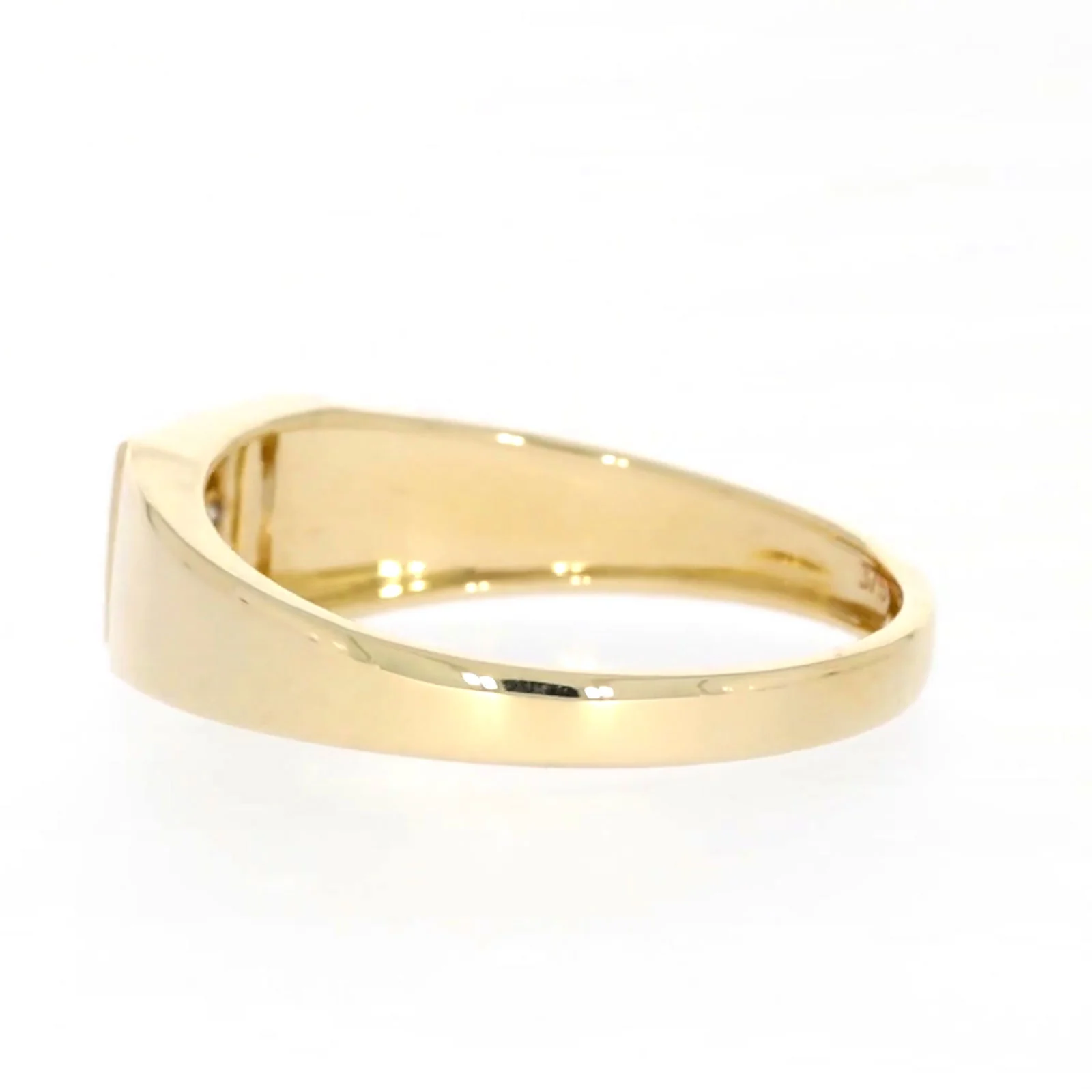 9ct Yellow Gold & Diamond Set Three Row Mens Ring - Image 26