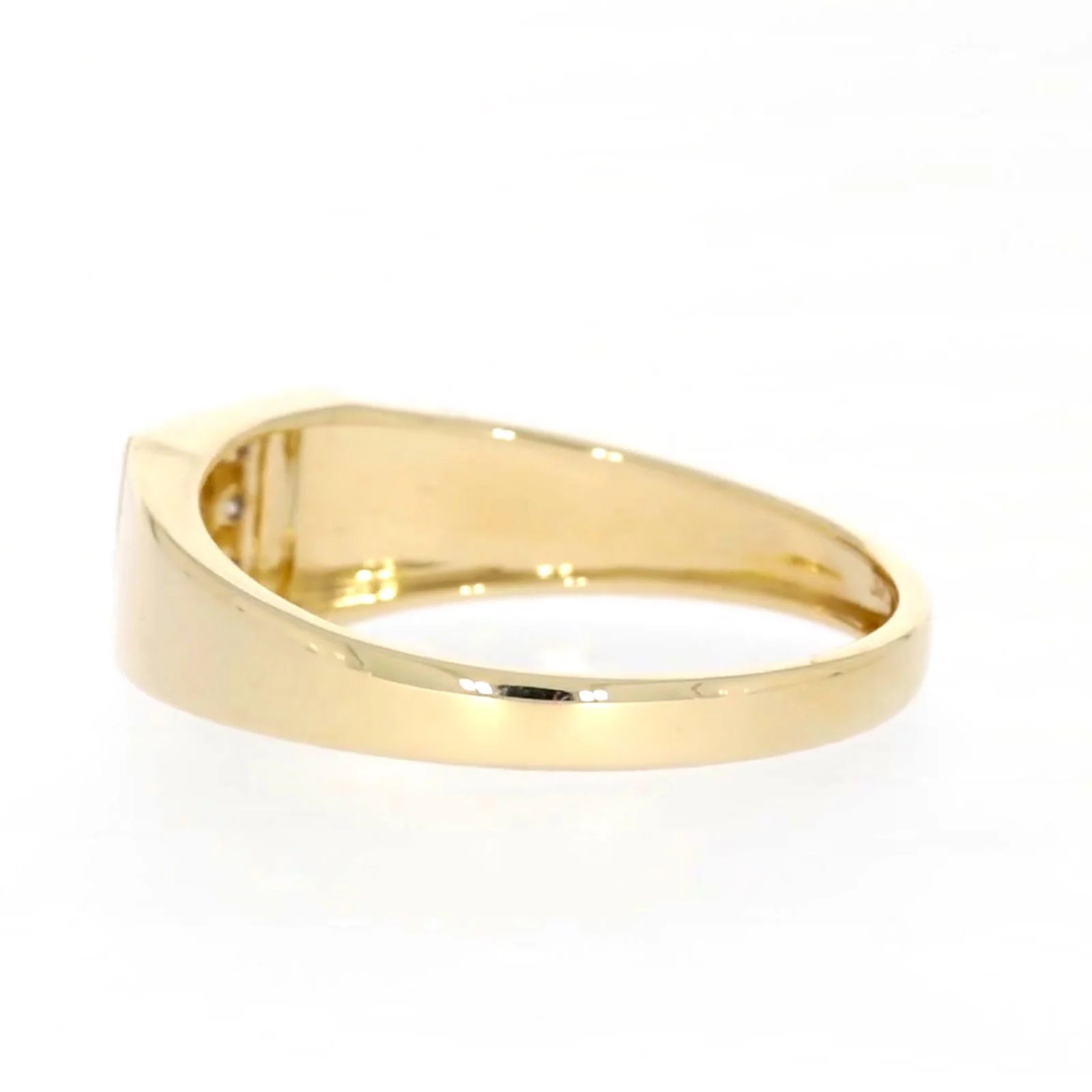 9ct Yellow Gold & Diamond Set Three Row Mens Ring - Image 27