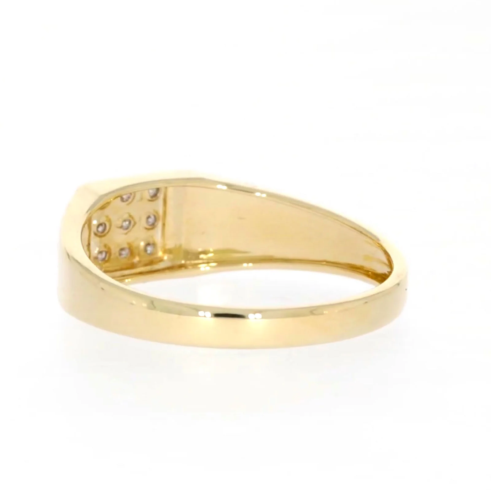 9ct Yellow Gold & Diamond Set Three Row Mens Ring - Image 31