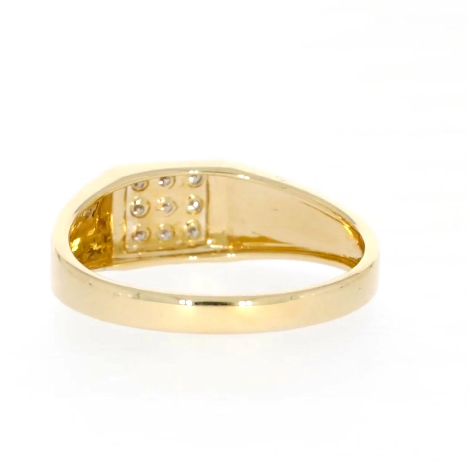 9ct Yellow Gold & Diamond Set Three Row Mens Ring - Image 35