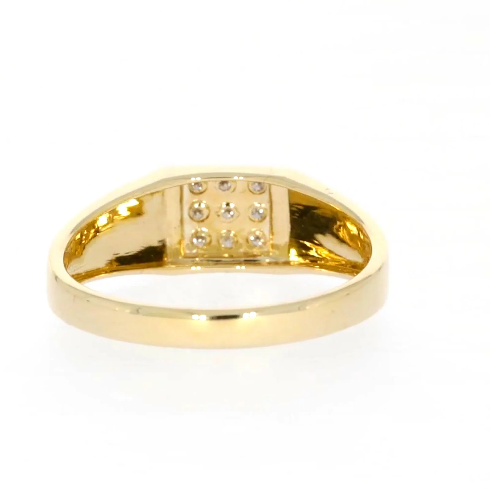 9ct Yellow Gold & Diamond Set Three Row Mens Ring - Image 39