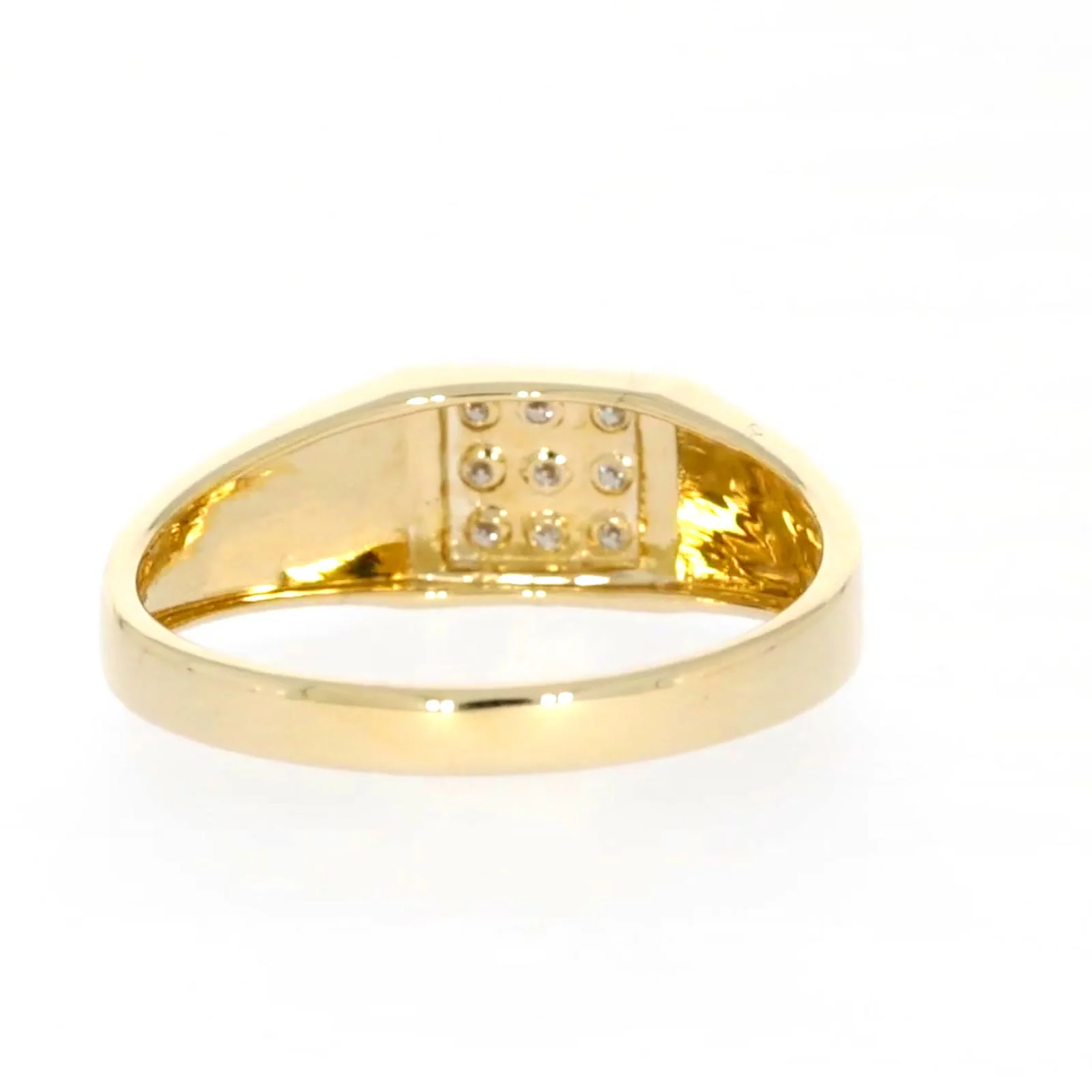 9ct Yellow Gold & Diamond Set Three Row Mens Ring - Image 40