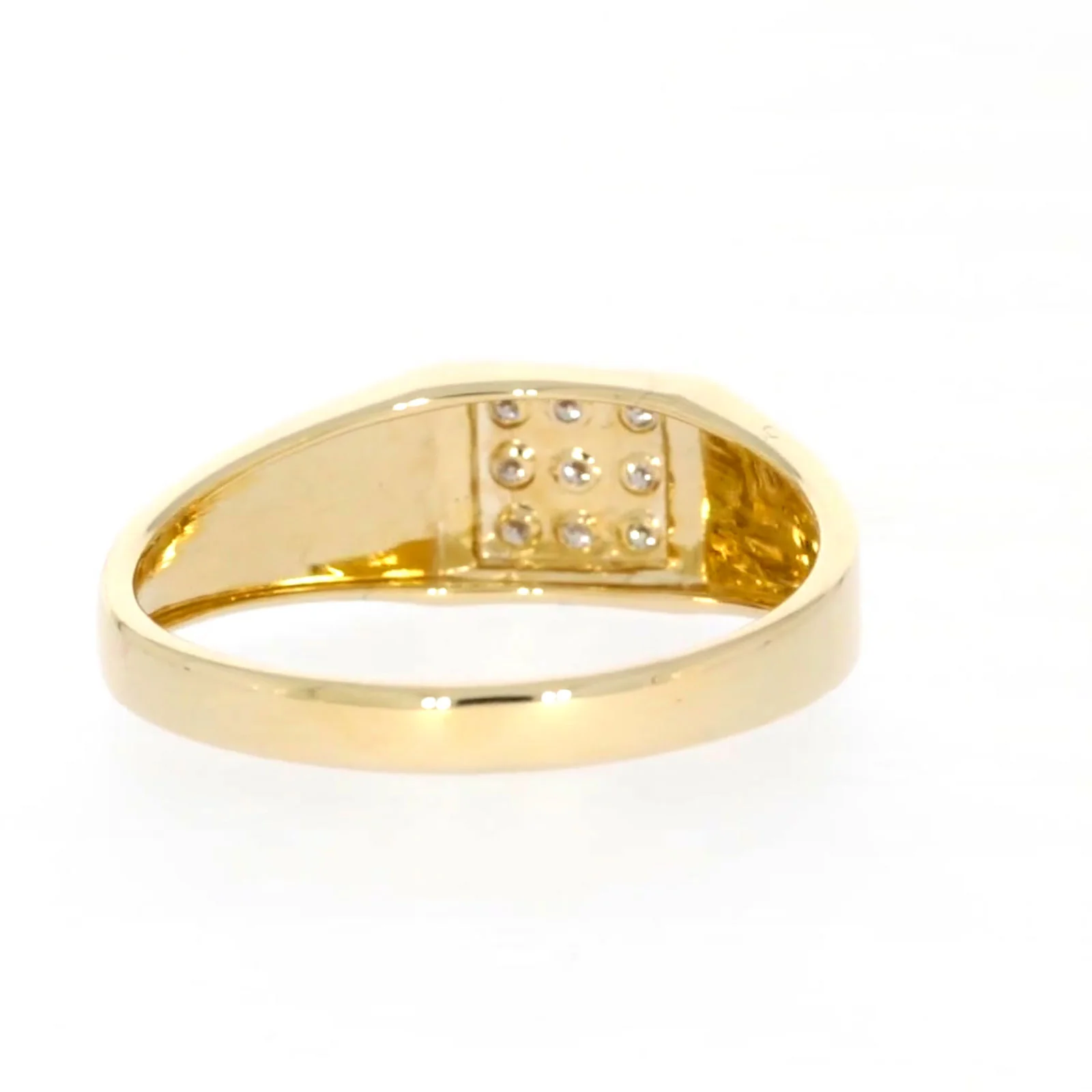 9ct Yellow Gold & Diamond Set Three Row Mens Ring - Image 41