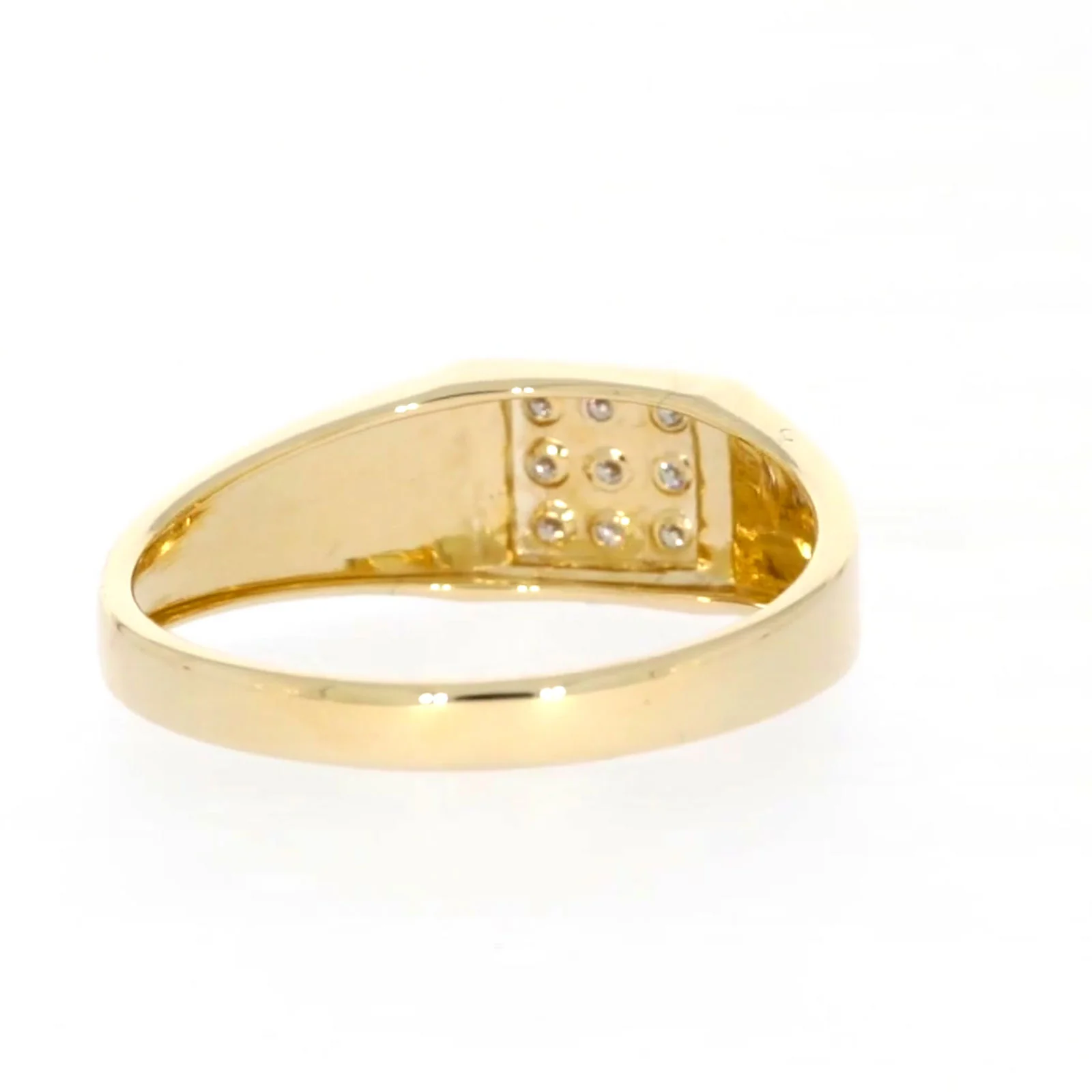 9ct Yellow Gold & Diamond Set Three Row Mens Ring - Image 42