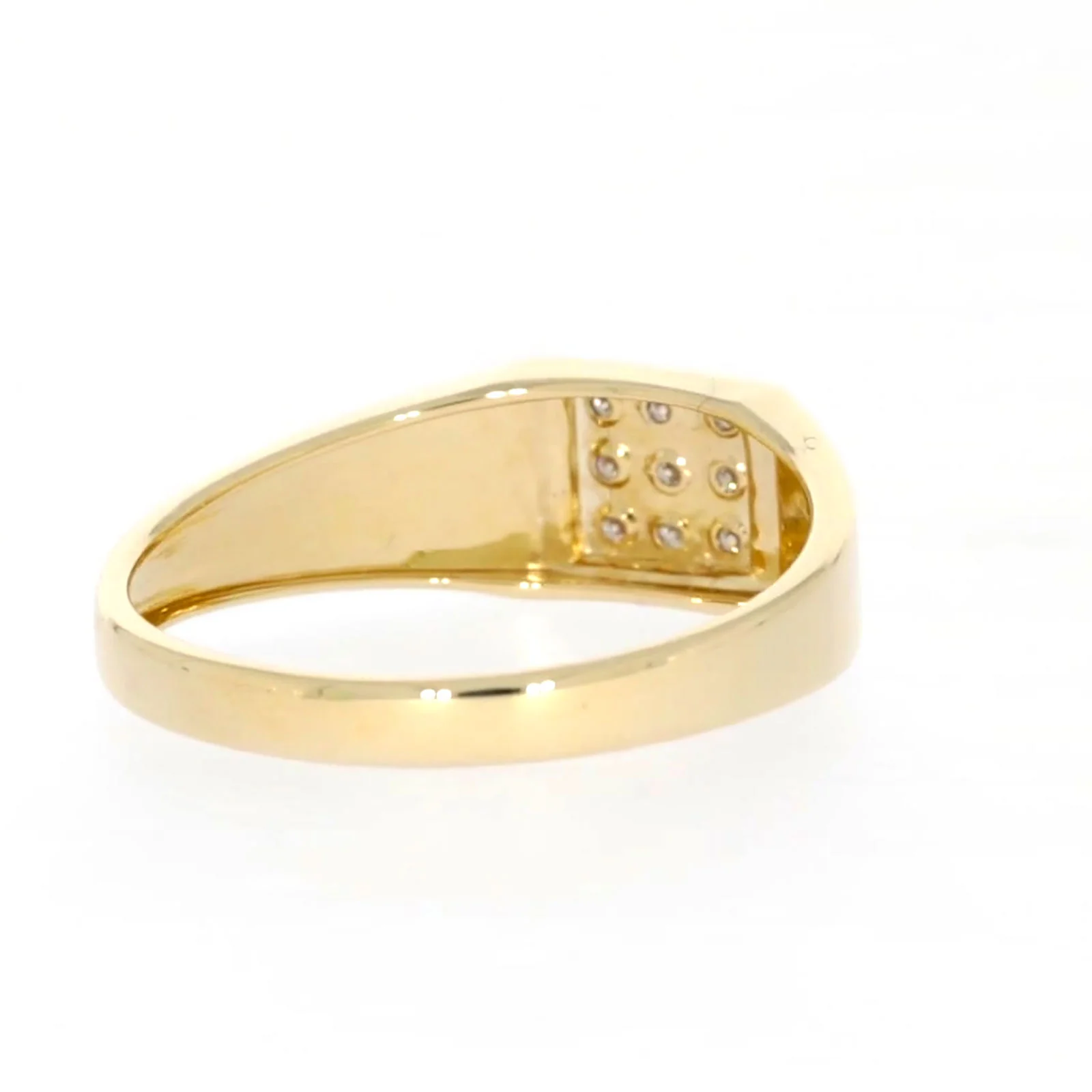 9ct Yellow Gold & Diamond Set Three Row Mens Ring - Image 44