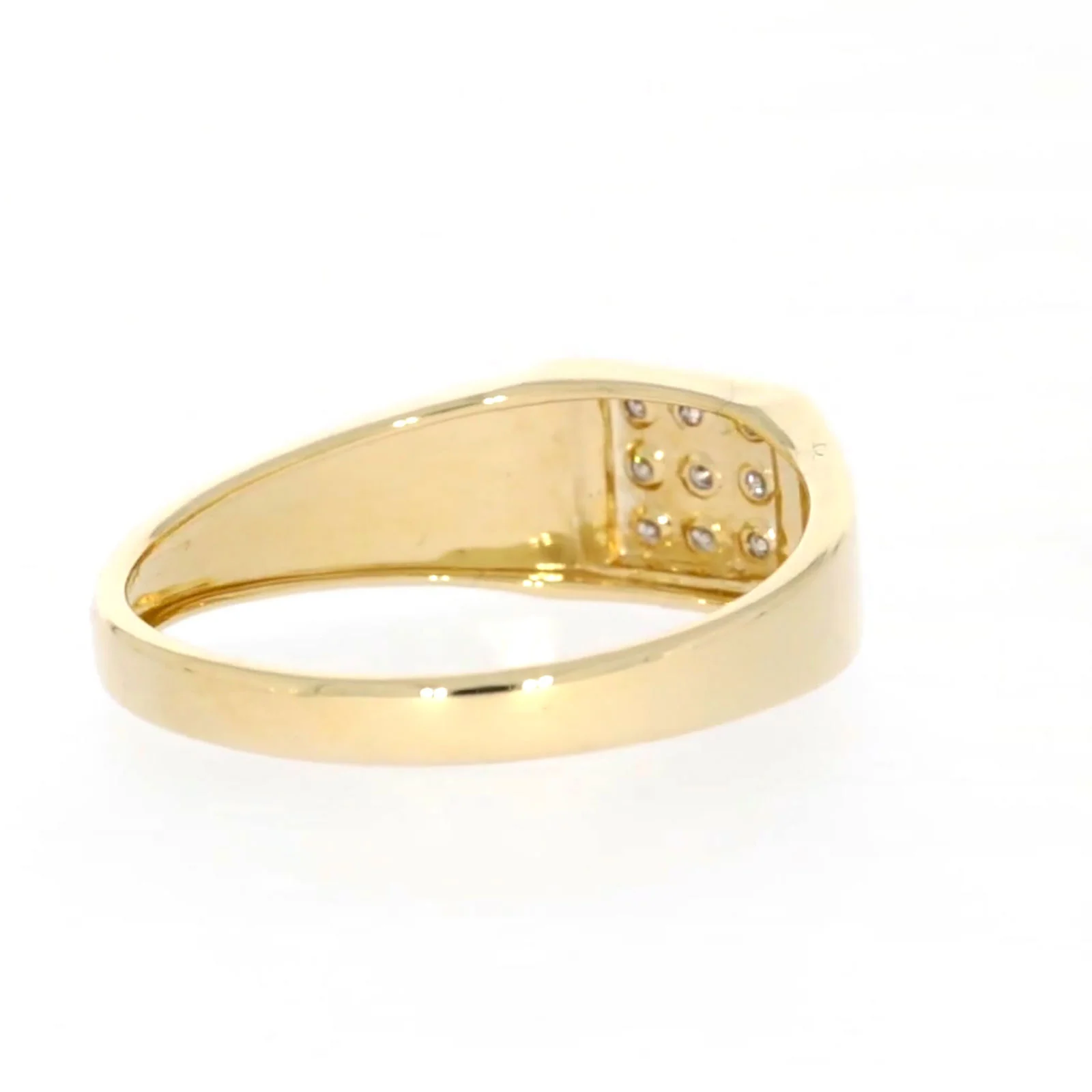 9ct Yellow Gold & Diamond Set Three Row Mens Ring - Image 45