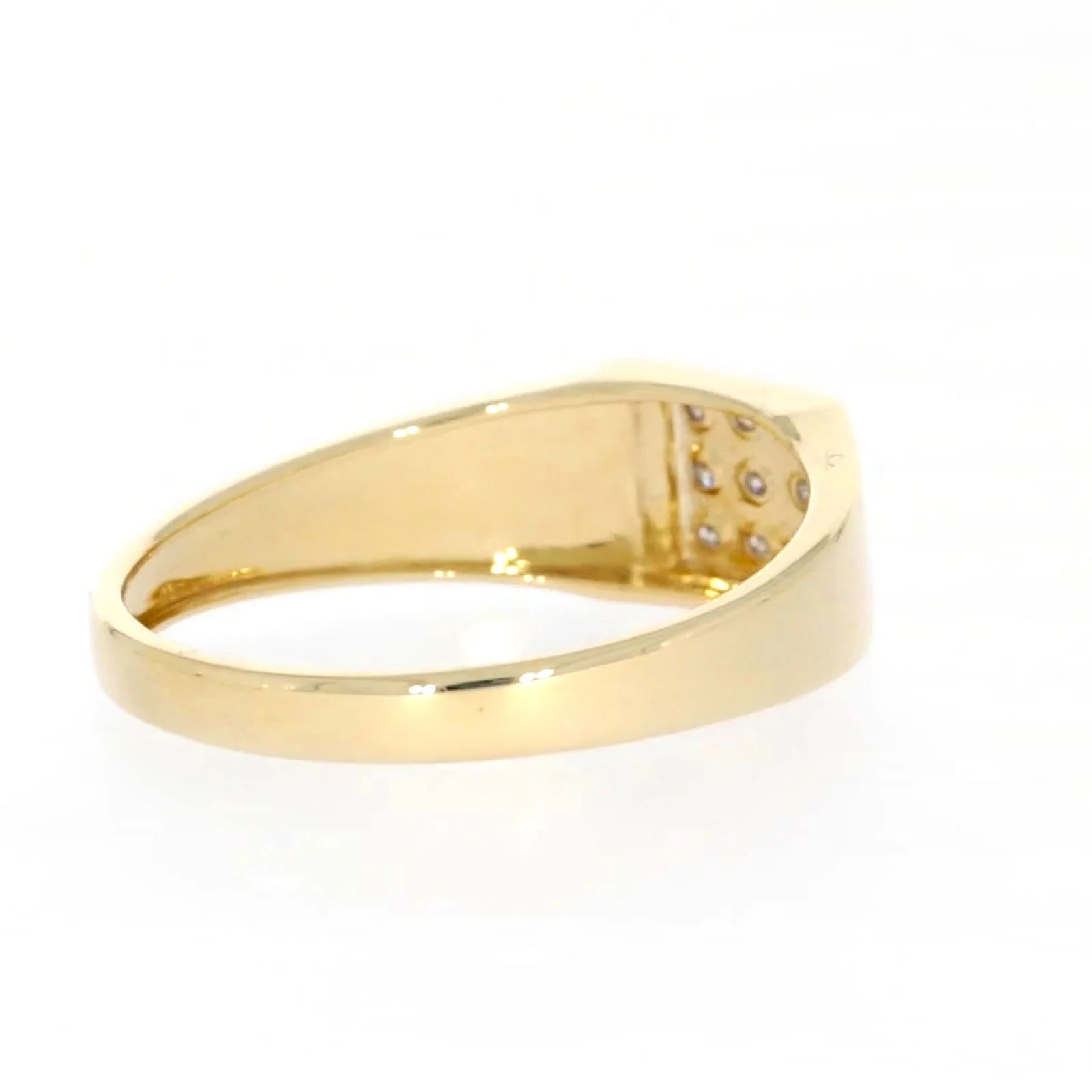 9ct Yellow Gold & Diamond Set Three Row Mens Ring - Image 47