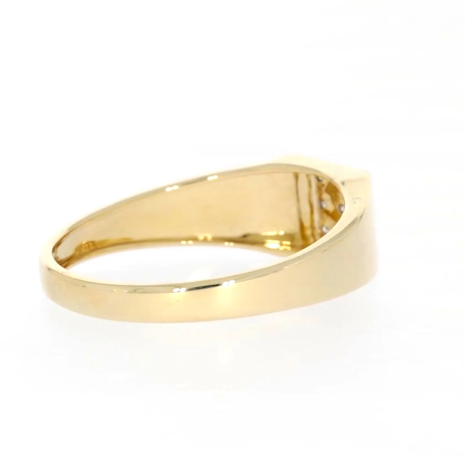 9ct Yellow Gold & Diamond Set Three Row Mens Ring - Image 49