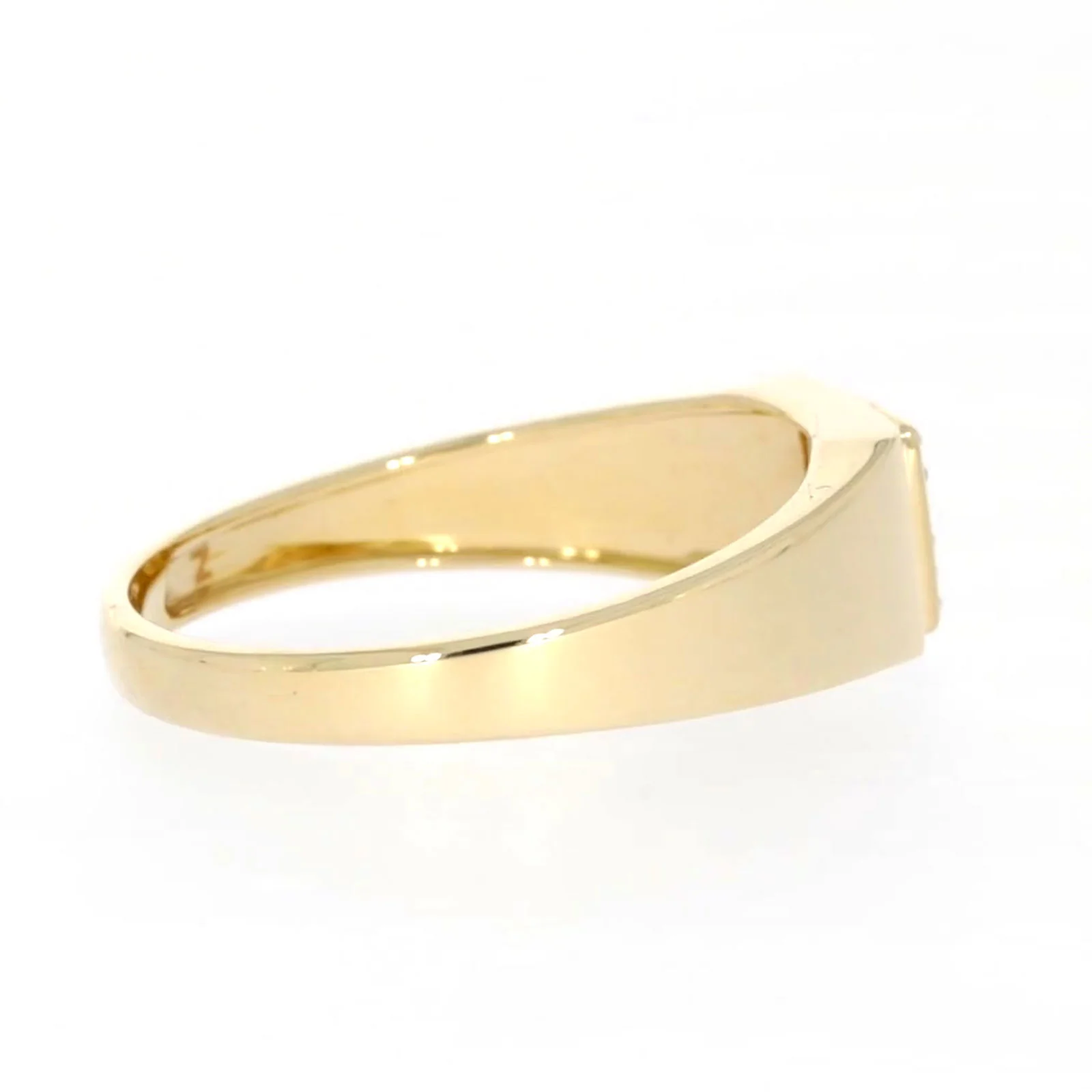 9ct Yellow Gold & Diamond Set Three Row Mens Ring - Image 53