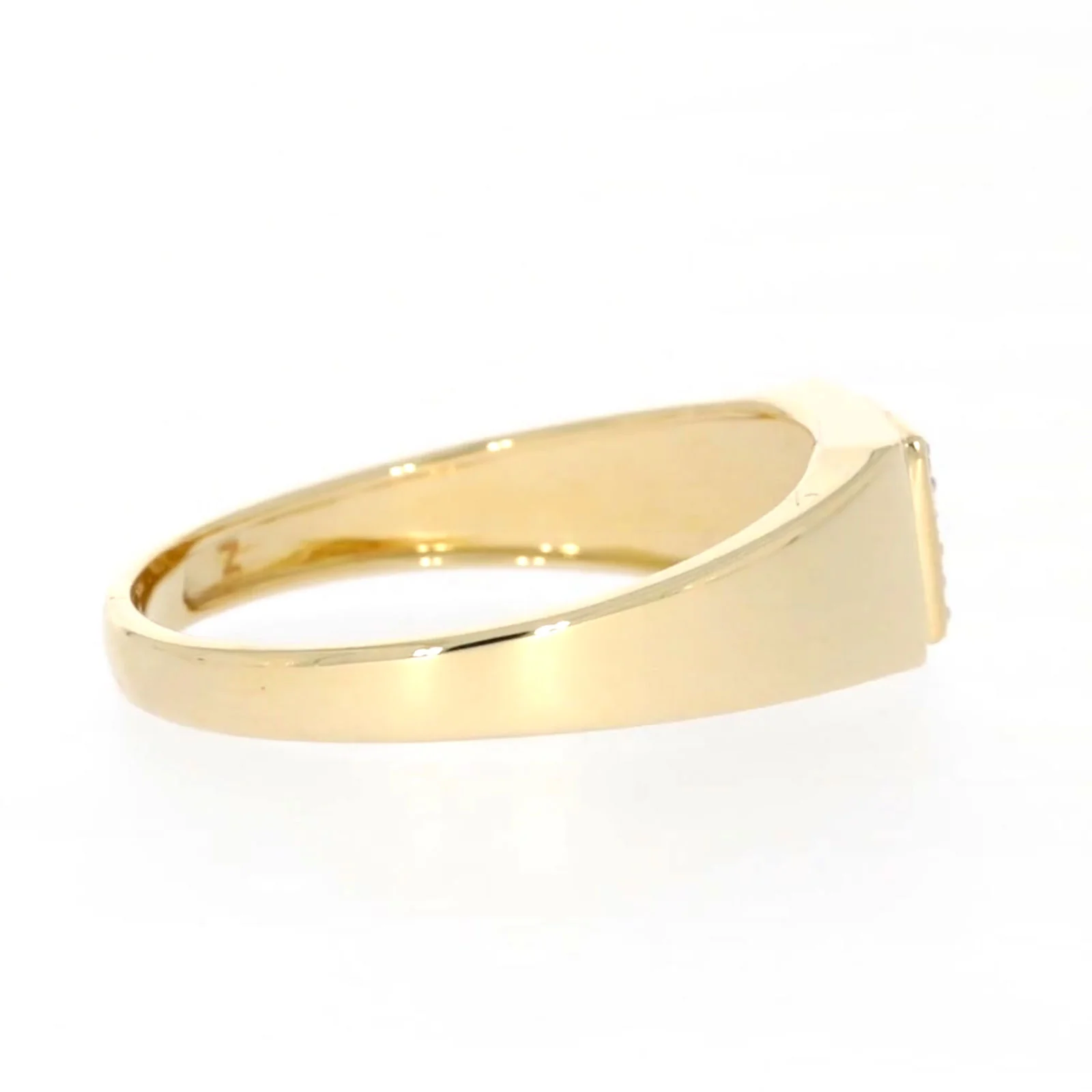 9ct Yellow Gold & Diamond Set Three Row Mens Ring - Image 54