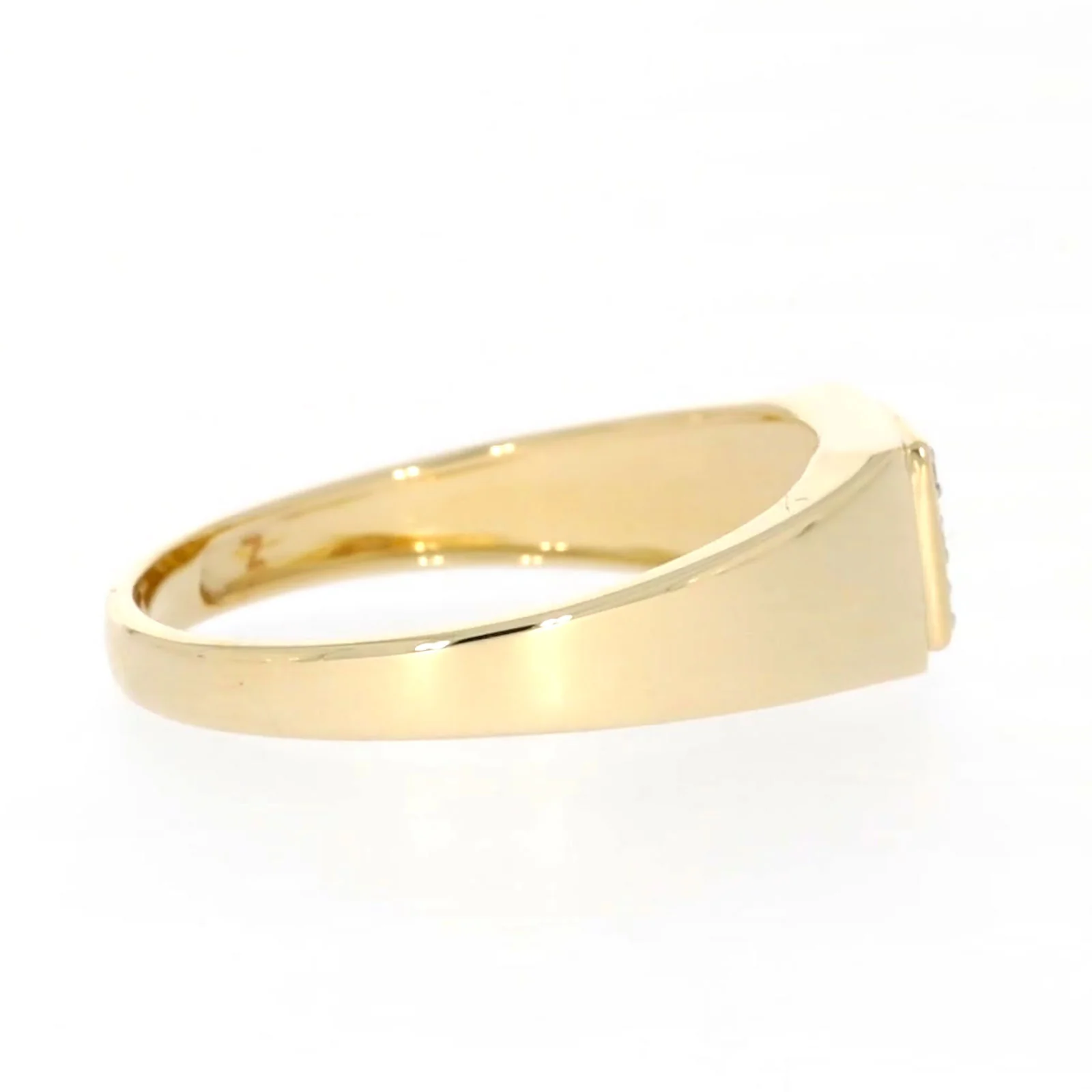 9ct Yellow Gold & Diamond Set Three Row Mens Ring - Image 55