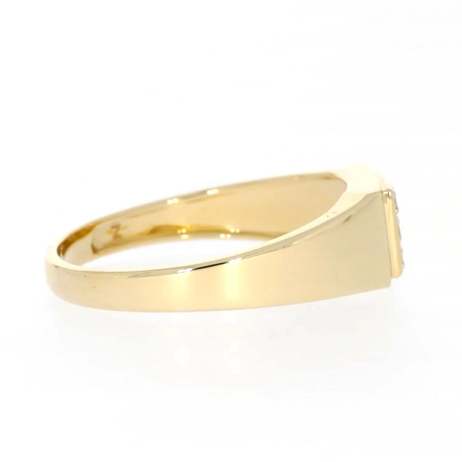 9ct Yellow Gold & Diamond Set Three Row Mens Ring - Image 56