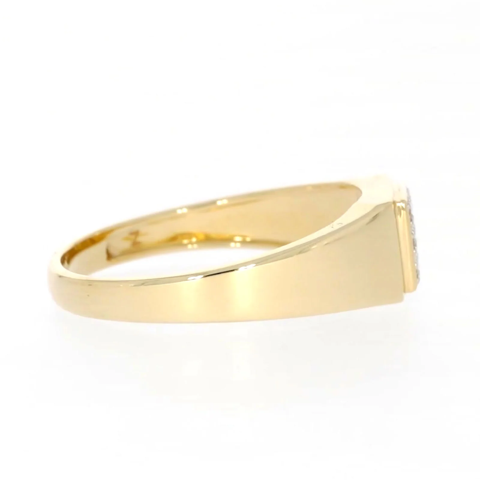 9ct Yellow Gold & Diamond Set Three Row Mens Ring - Image 57