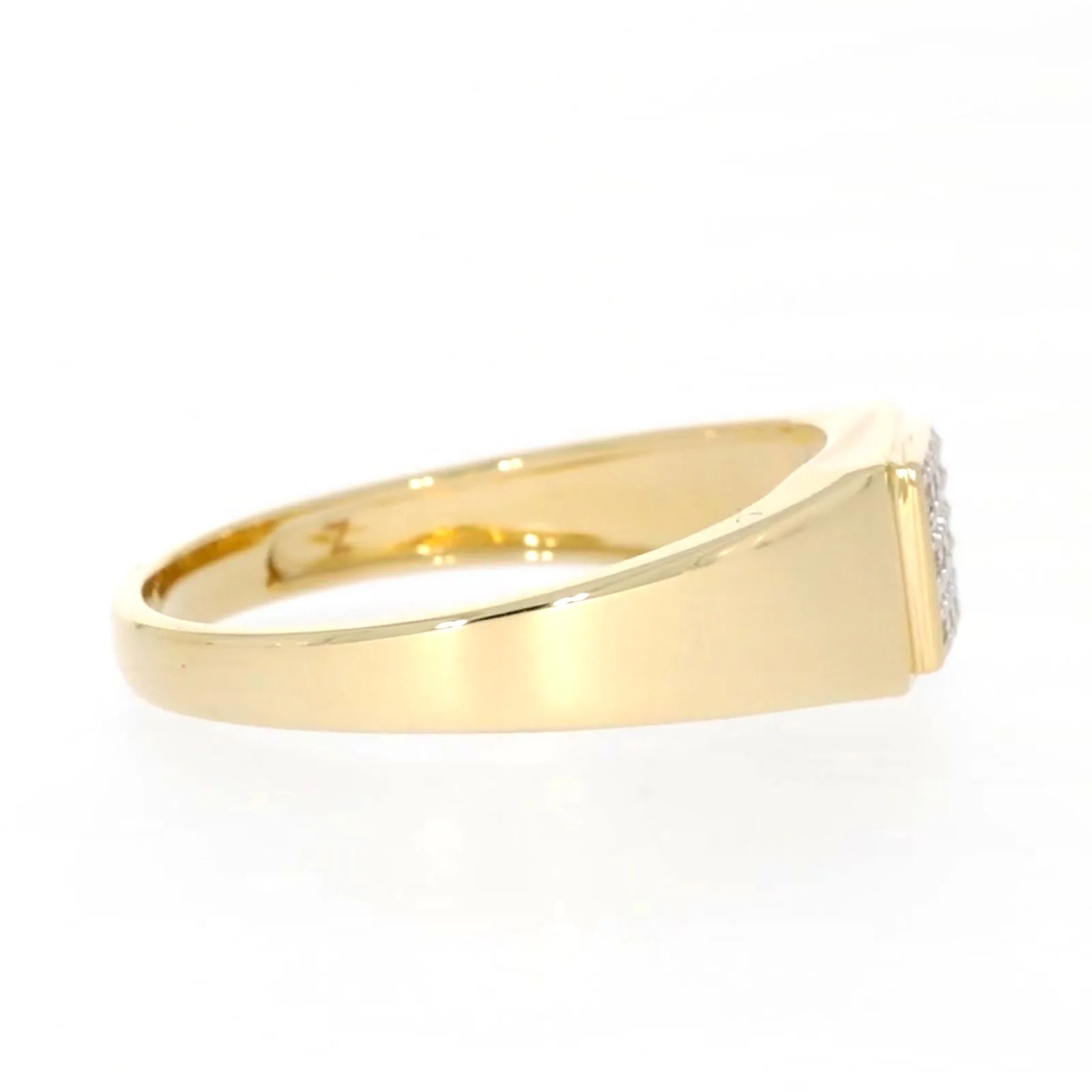 9ct Yellow Gold & Diamond Set Three Row Mens Ring - Image 58