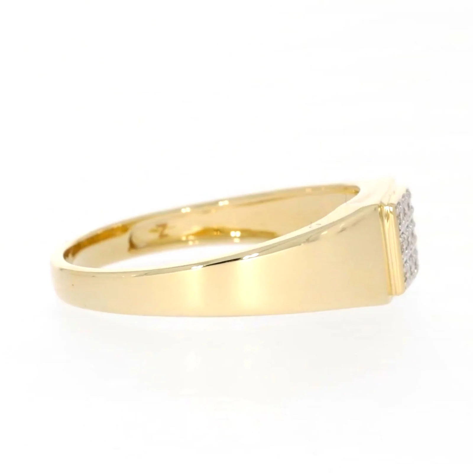 9ct Yellow Gold & Diamond Set Three Row Mens Ring - Image 59