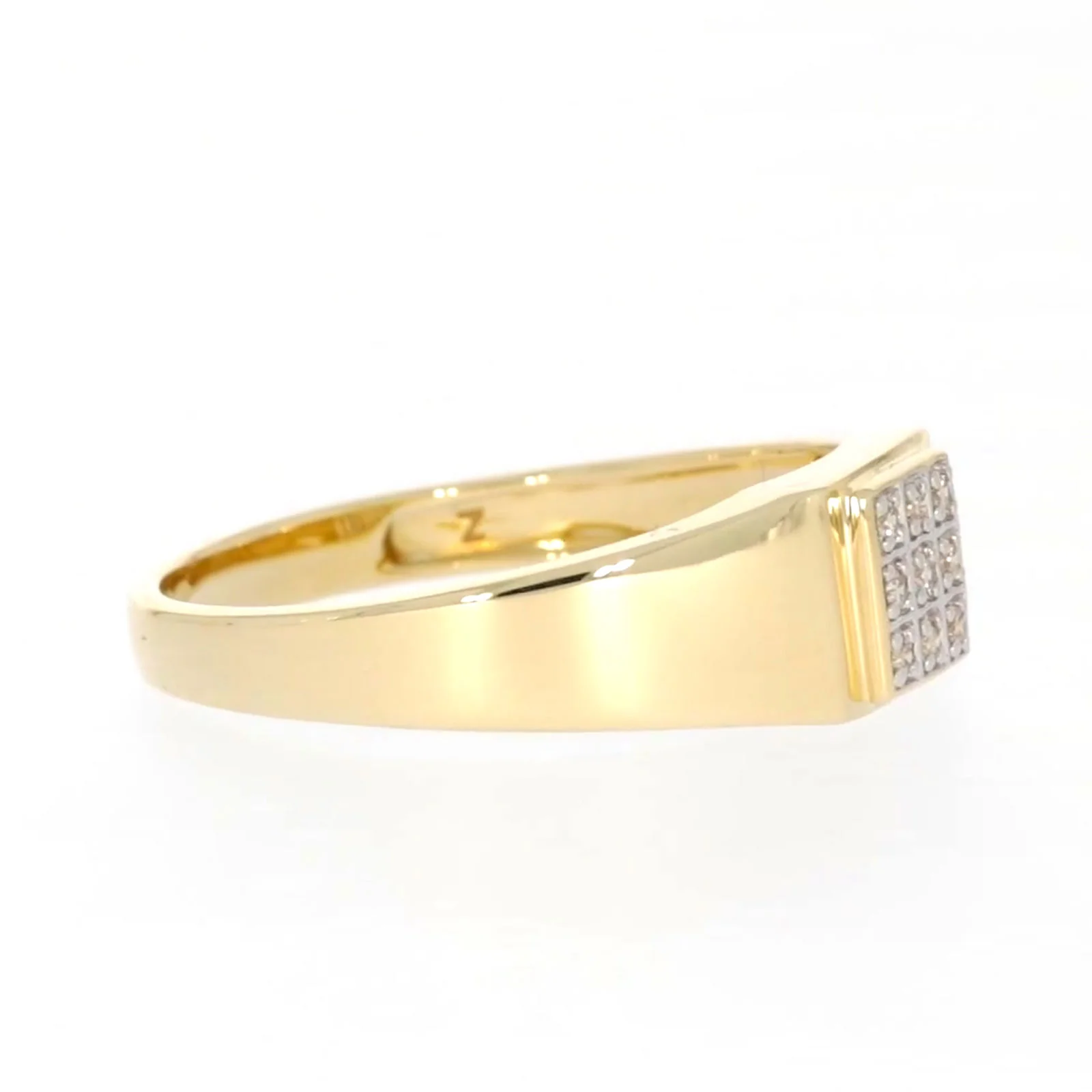 9ct Yellow Gold & Diamond Set Three Row Mens Ring - Image 62