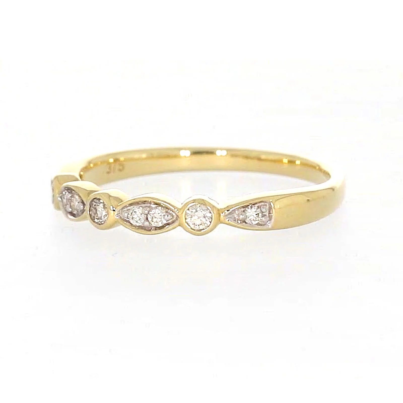 9ct Yellow Gold Round Brilliant Cut with 0.15 CARAT tw of Diamonds Ring - Image 10