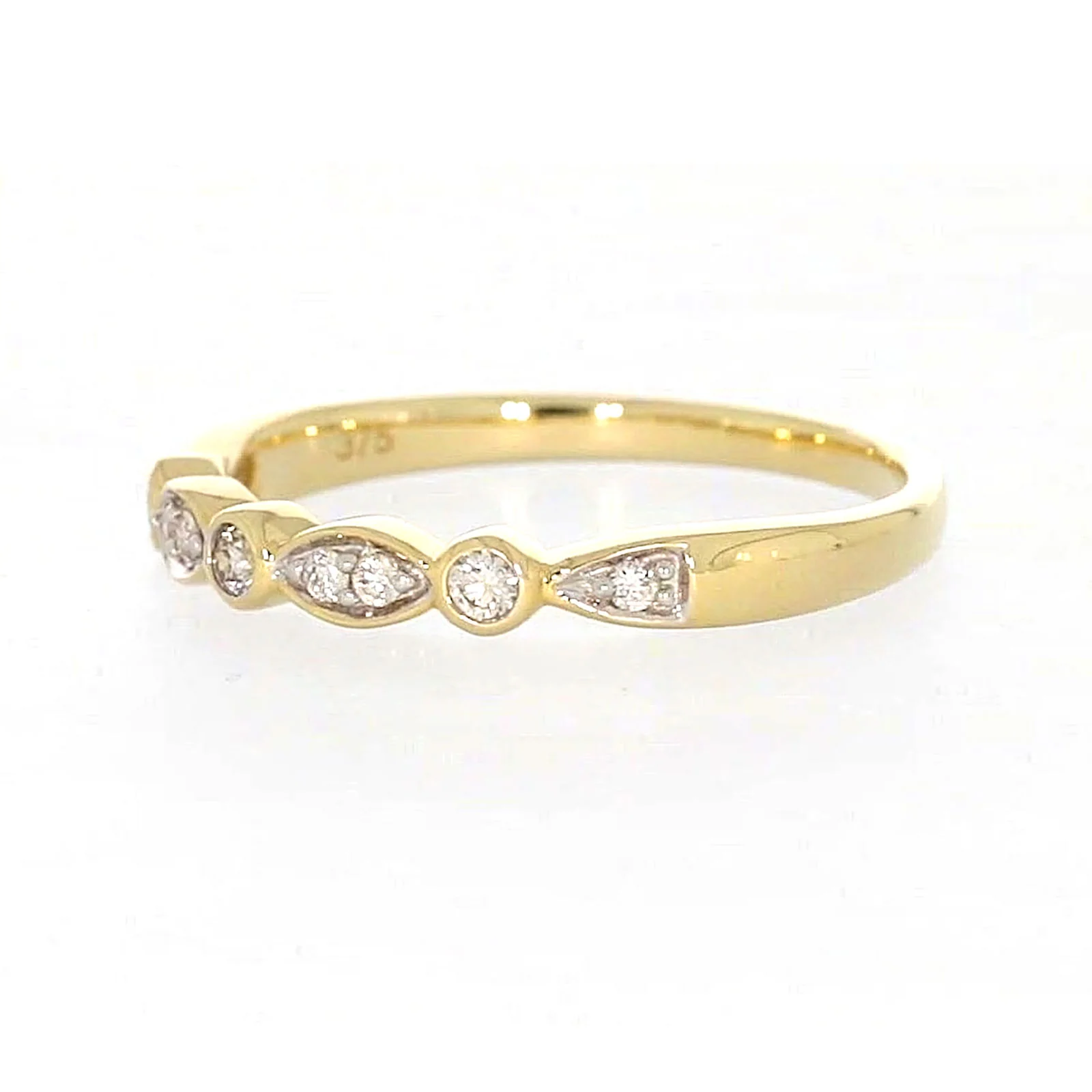 9ct Yellow Gold Round Brilliant Cut with 0.15 CARAT tw of Diamonds Ring - Image 12