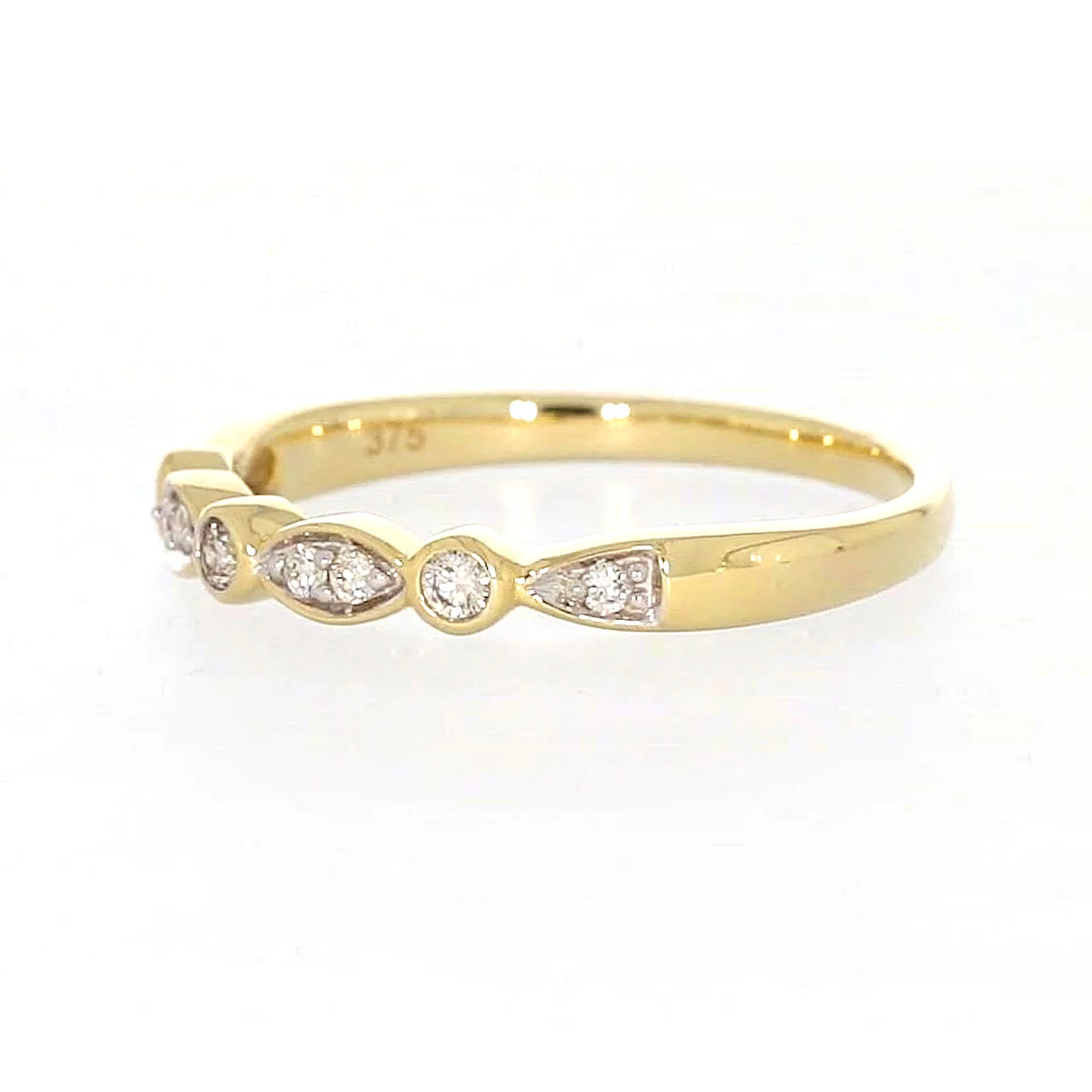 9ct Yellow Gold Round Brilliant Cut with 0.15 CARAT tw of Diamonds Ring - Image 13