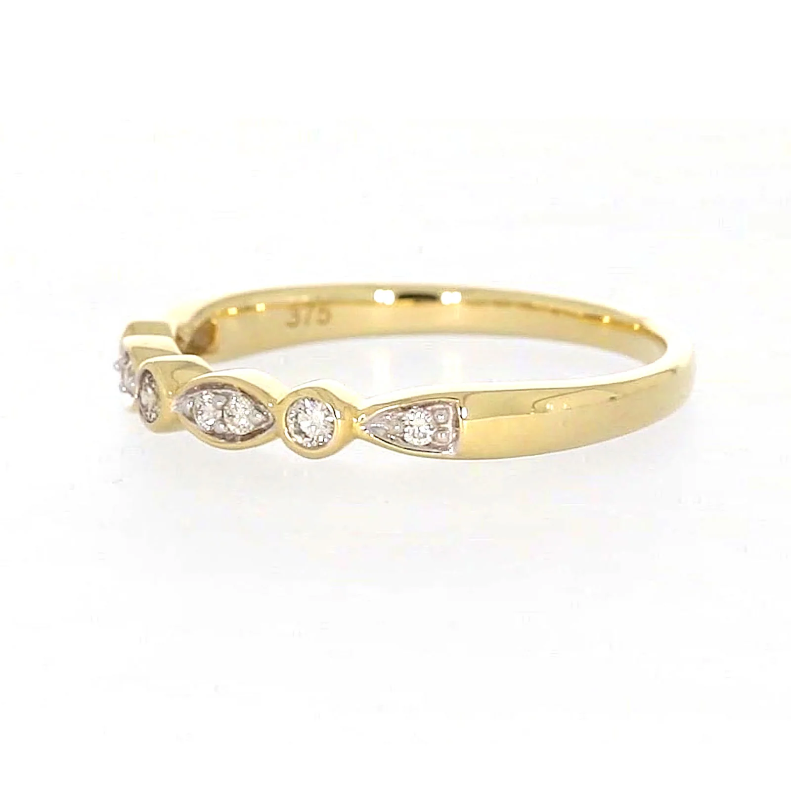 9ct Yellow Gold Round Brilliant Cut with 0.15 CARAT tw of Diamonds Ring - Image 14