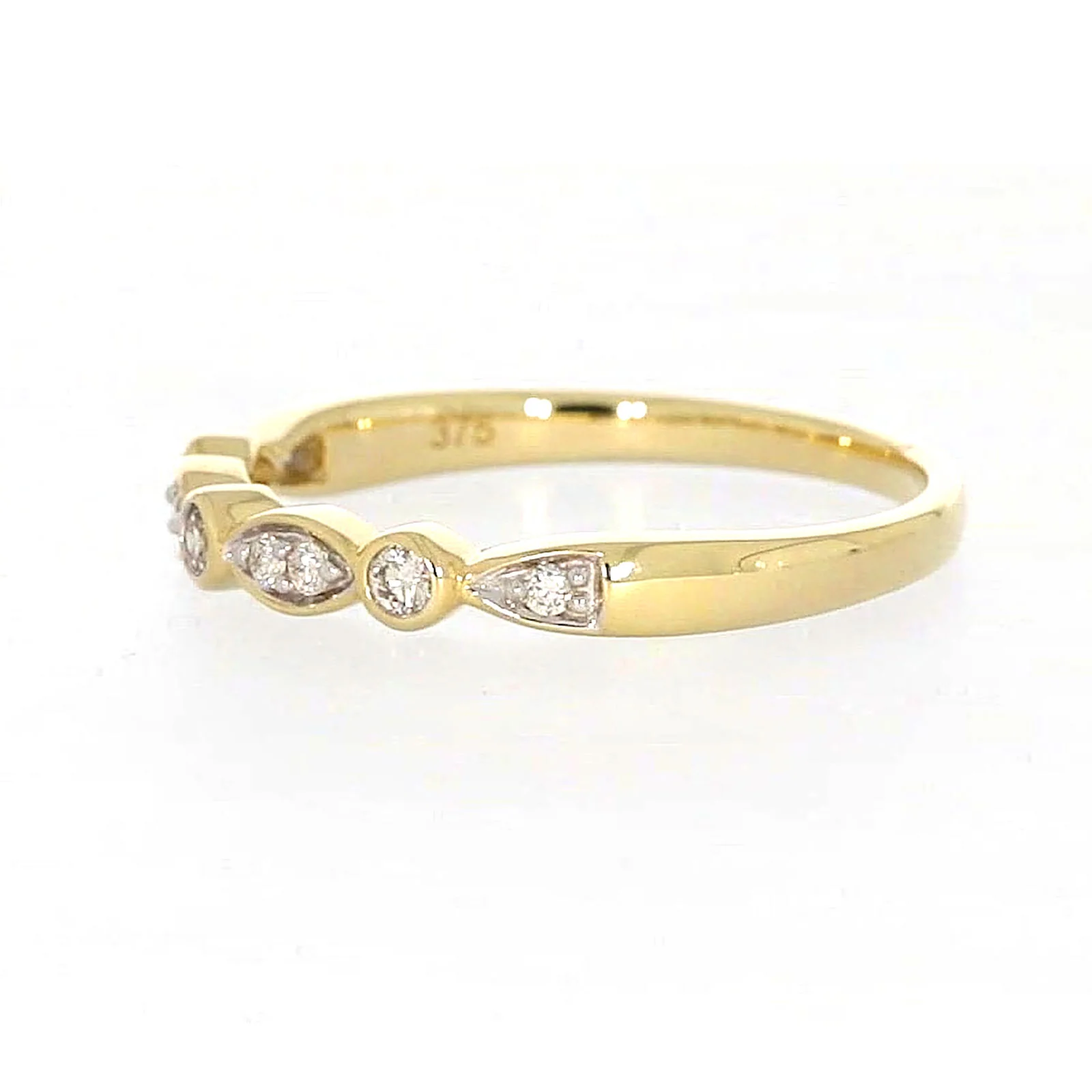 9ct Yellow Gold Round Brilliant Cut with 0.15 CARAT tw of Diamonds Ring - Image 15
