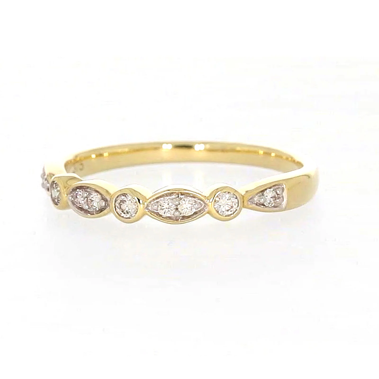 9ct Yellow Gold Round Brilliant Cut with 0.15 CARAT tw of Diamonds Ring - Image 6