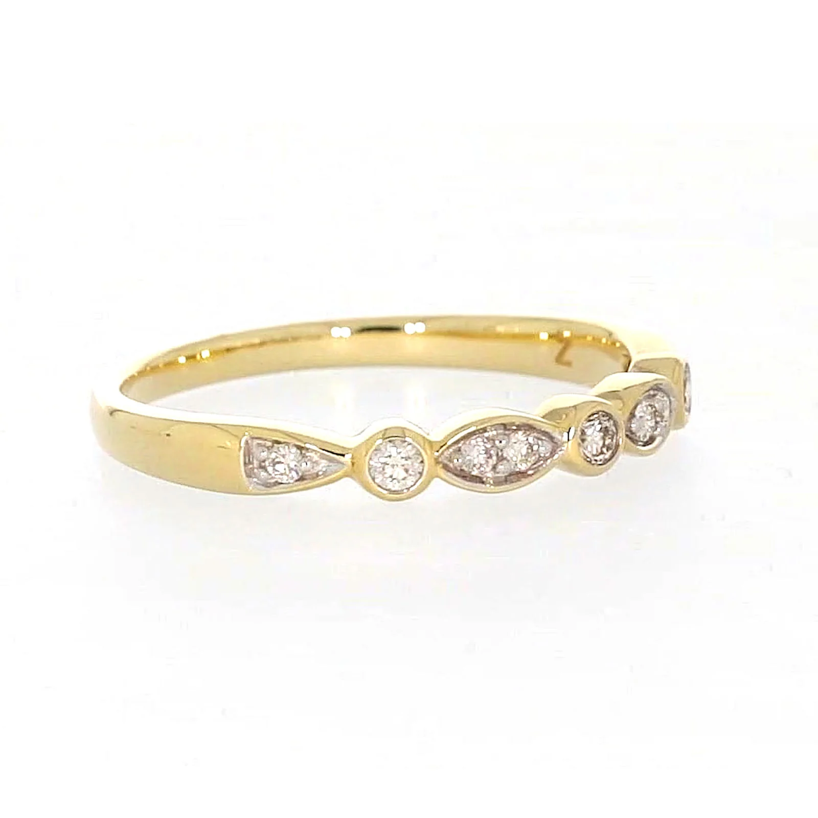 9ct Yellow Gold Round Brilliant Cut with 0.15 CARAT tw of Diamonds Ring - Image 67