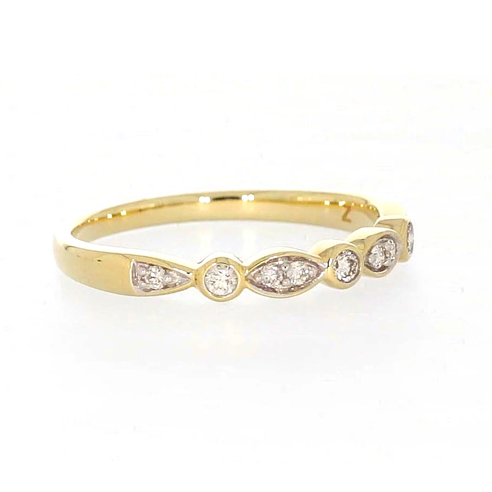 9ct Yellow Gold Round Brilliant Cut with 0.15 CARAT tw of Diamonds Ring - Image 68