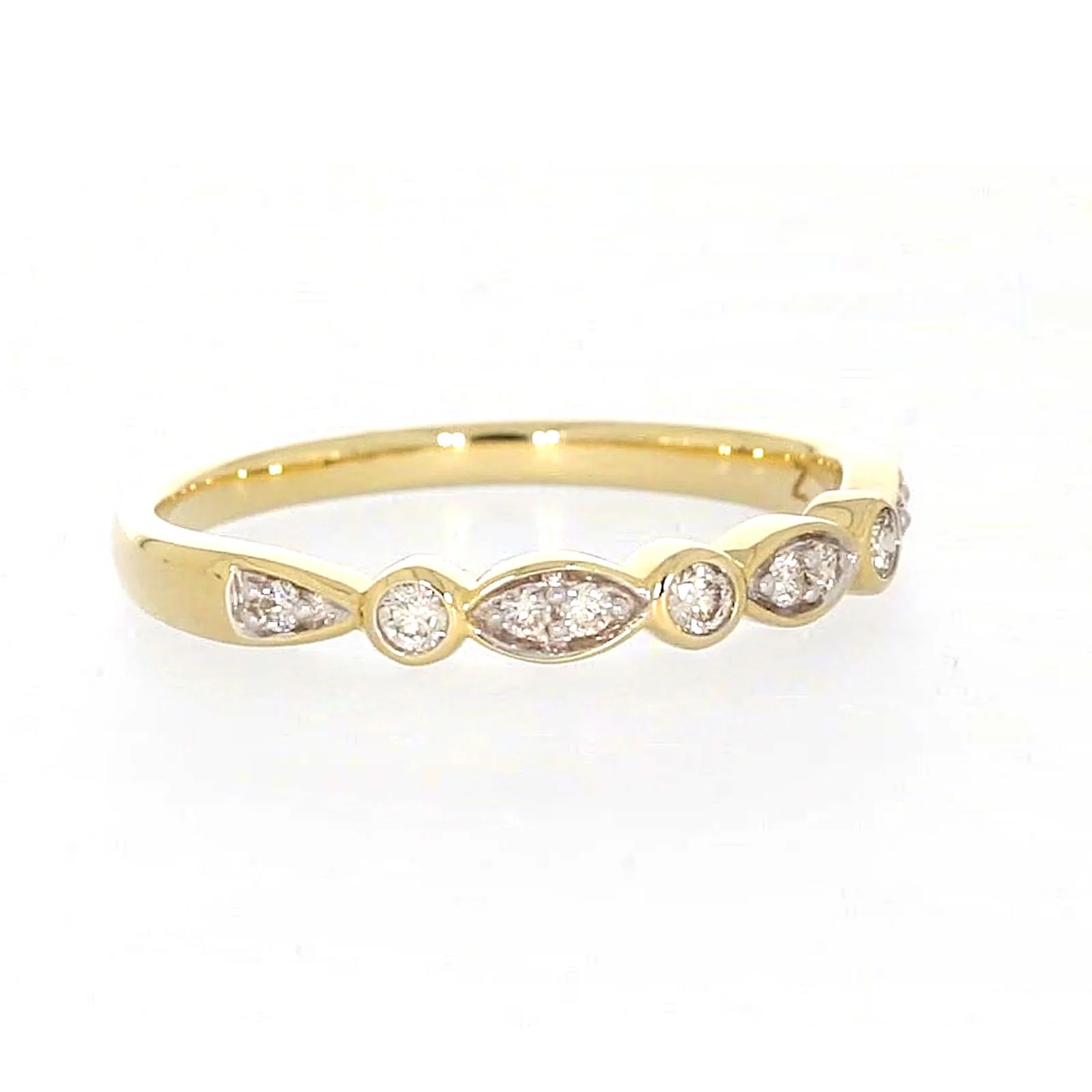 9ct Yellow Gold Round Brilliant Cut with 0.15 CARAT tw of Diamonds Ring - Image 70