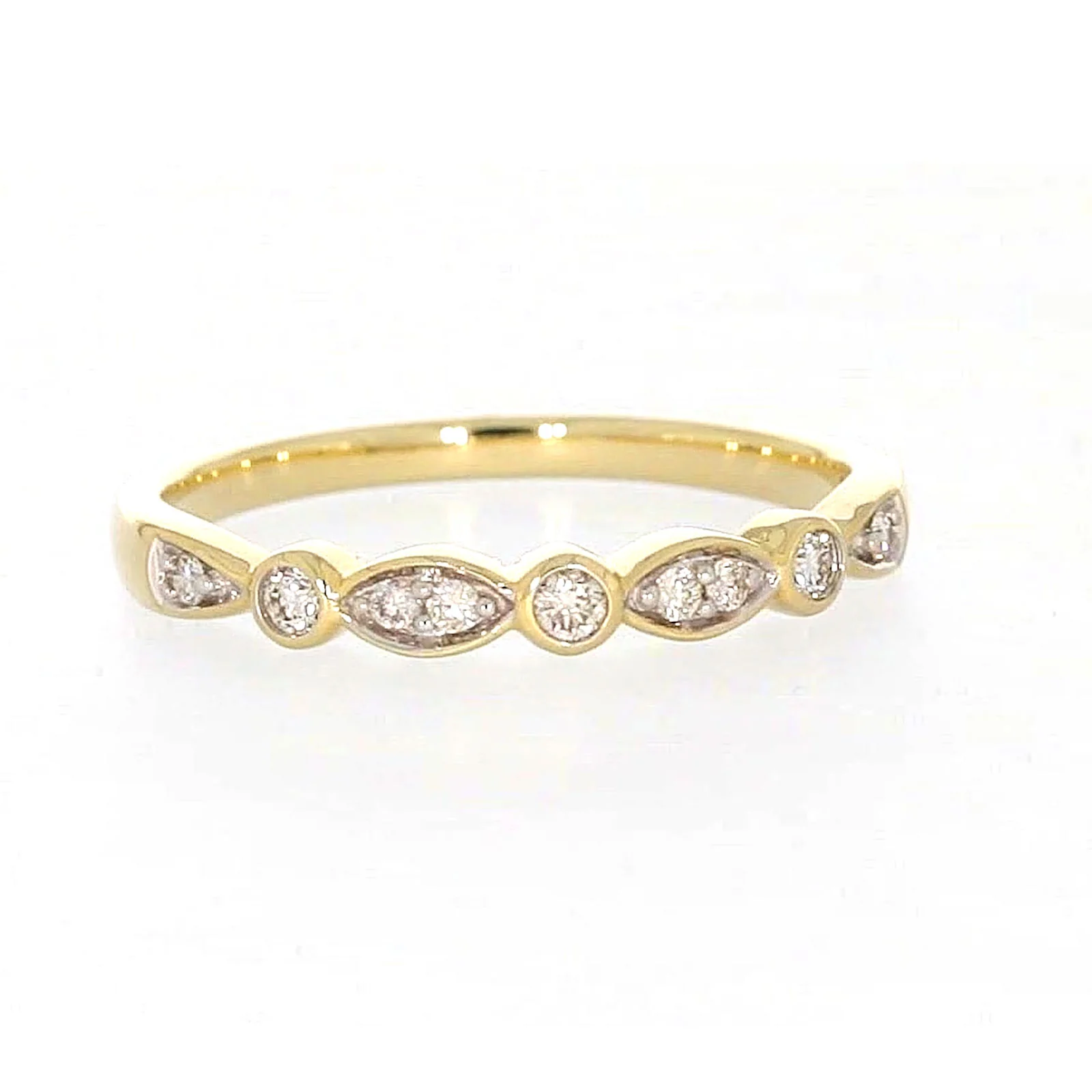9ct Yellow Gold Round Brilliant Cut with 0.15 CARAT tw of Diamonds Ring - Image 74