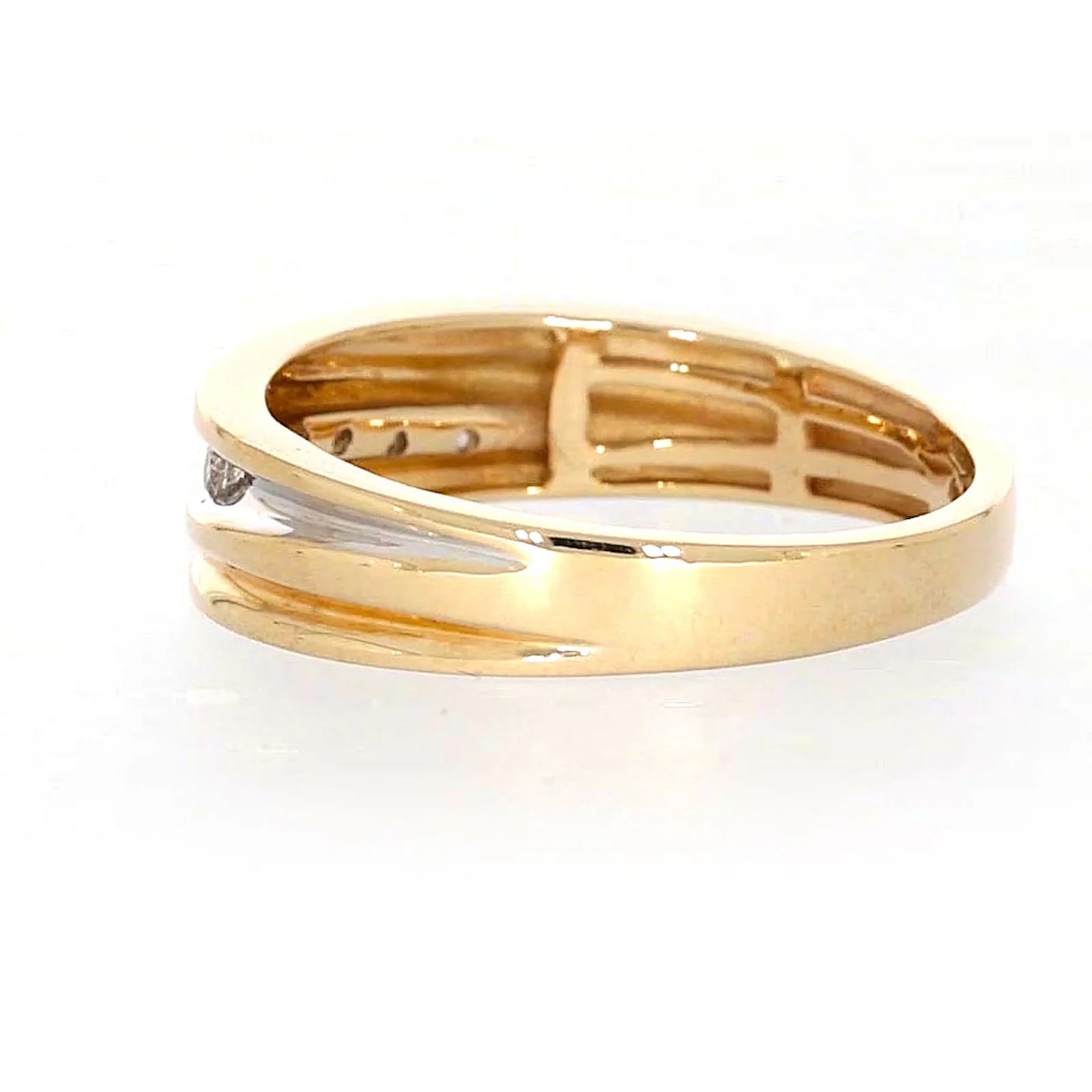 9ct Yellow Gold Round Brilliant Cut with 0.15 CARAT tw of Diamonds Mens Ring - Image 23